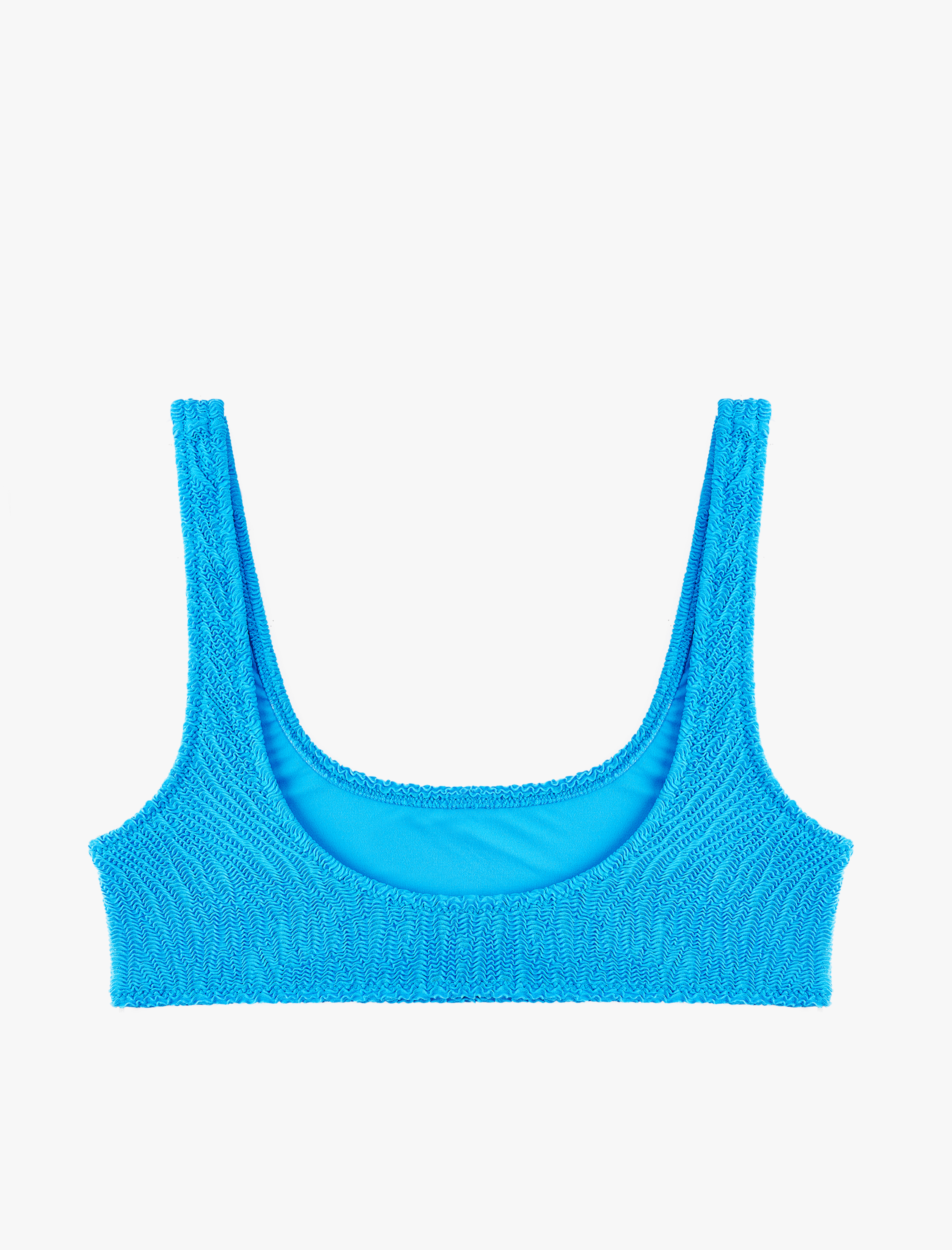   Dokulu Kalın Askılı U Yaka Spor Bikini Üstü