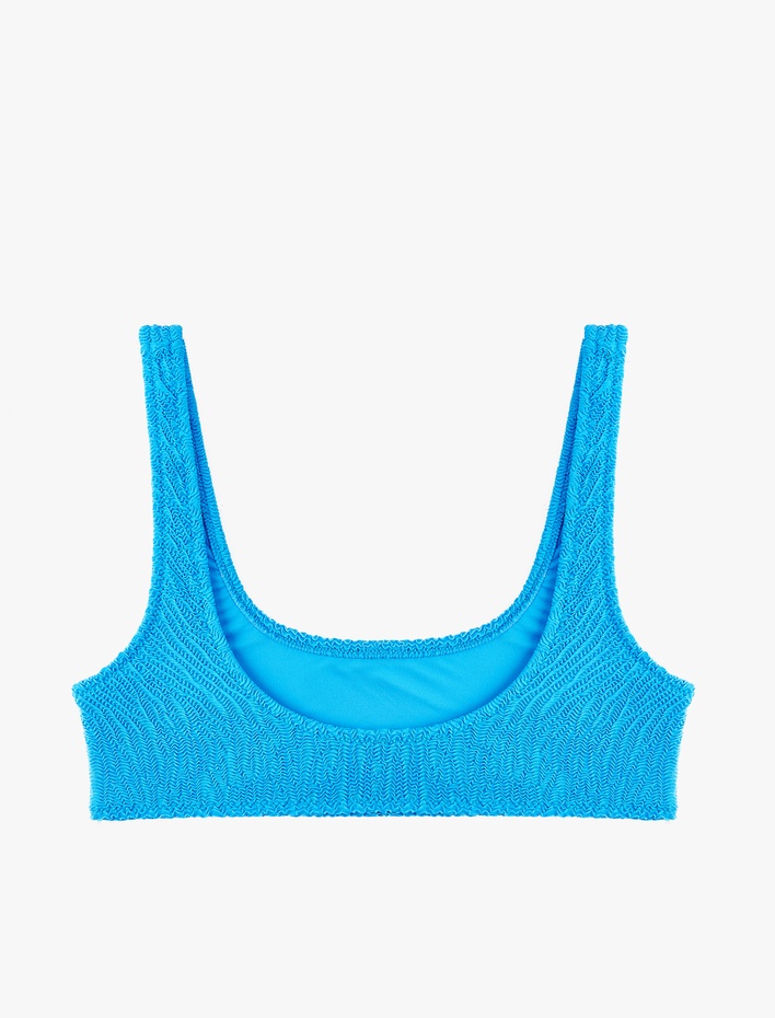  Dokulu Kalın Askılı U Yaka Spor Bikini Üstü