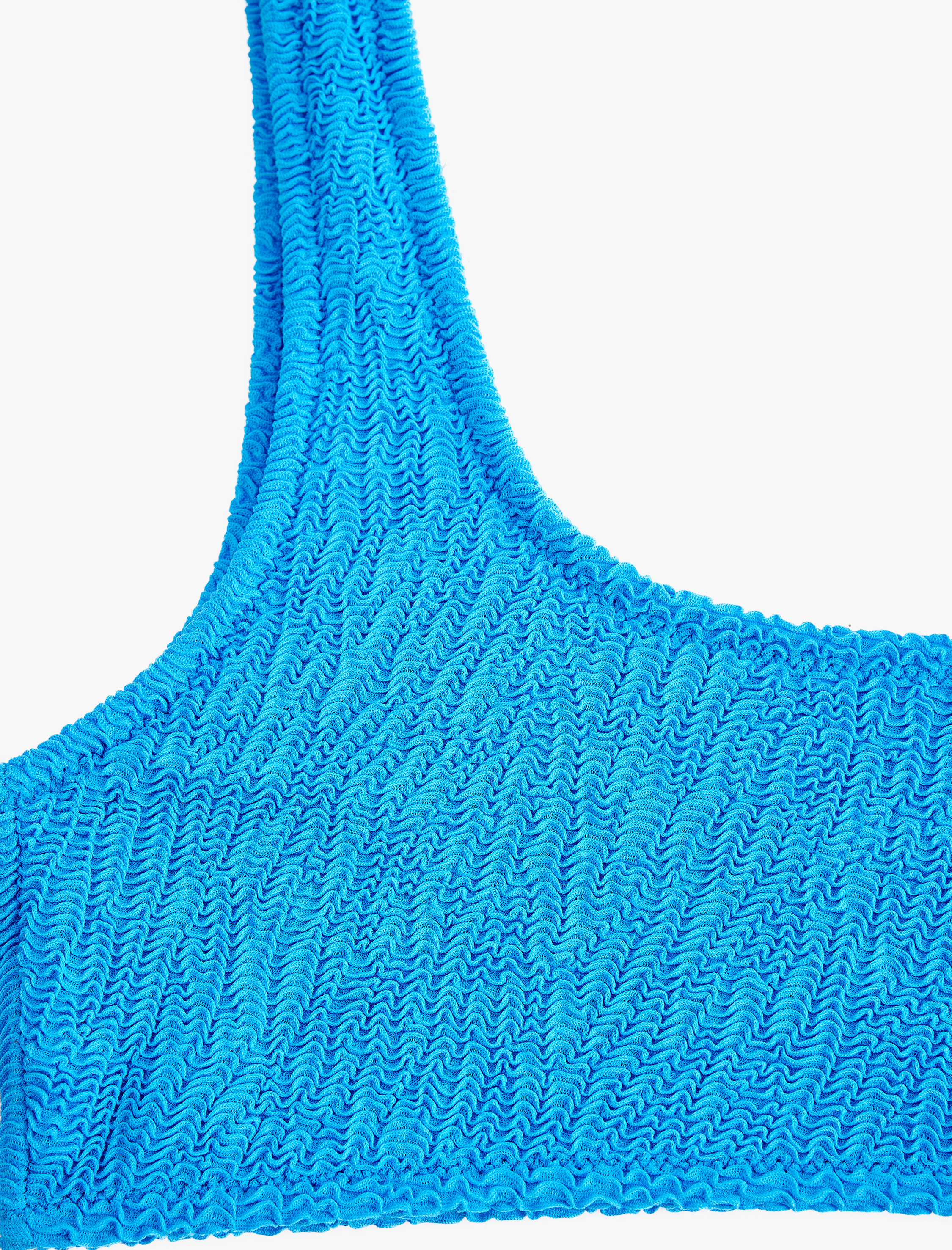   Dokulu Kalın Askılı U Yaka Spor Bikini Üstü