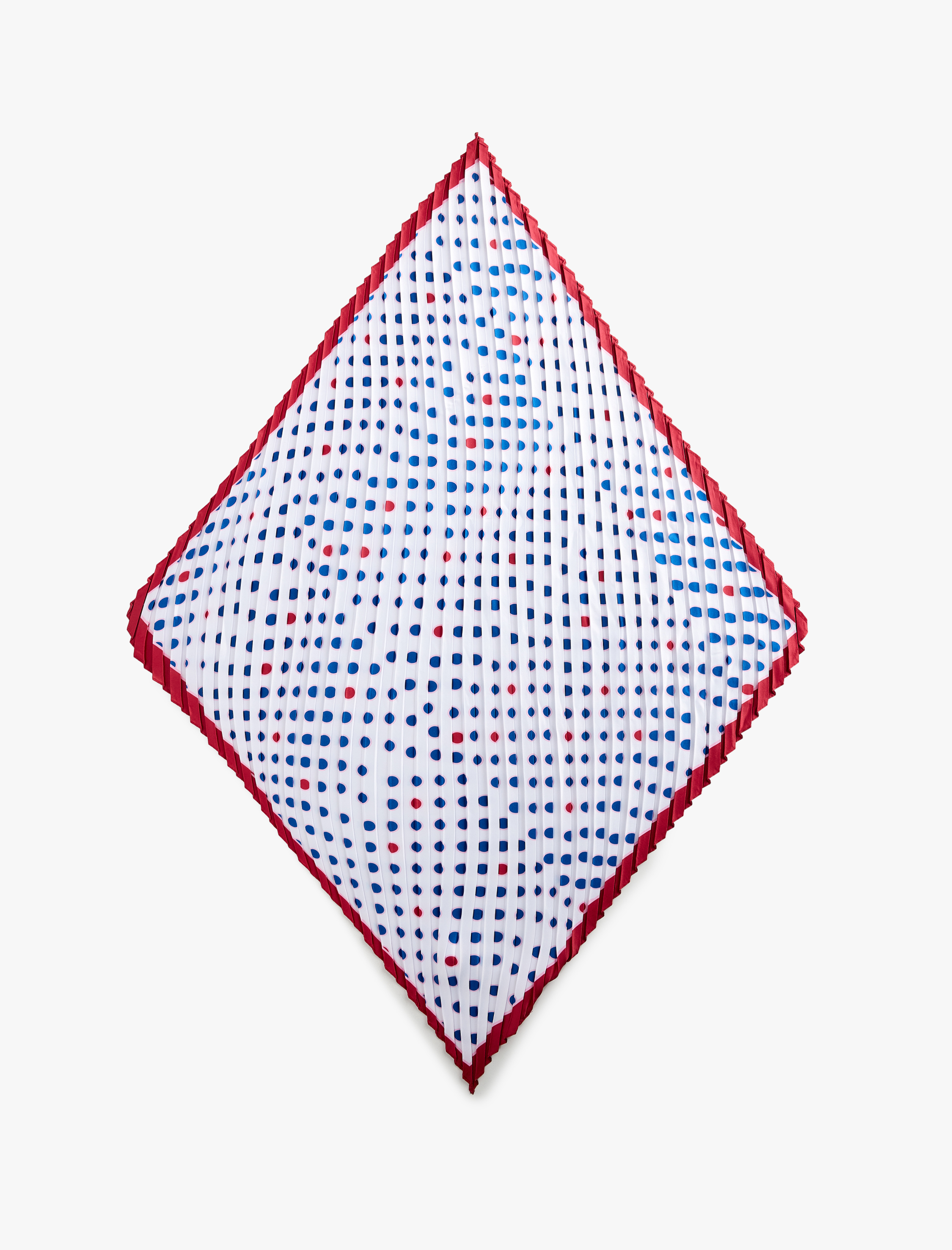  Kadın Pileli Puantiyeli Saten Kare Fular Bandana