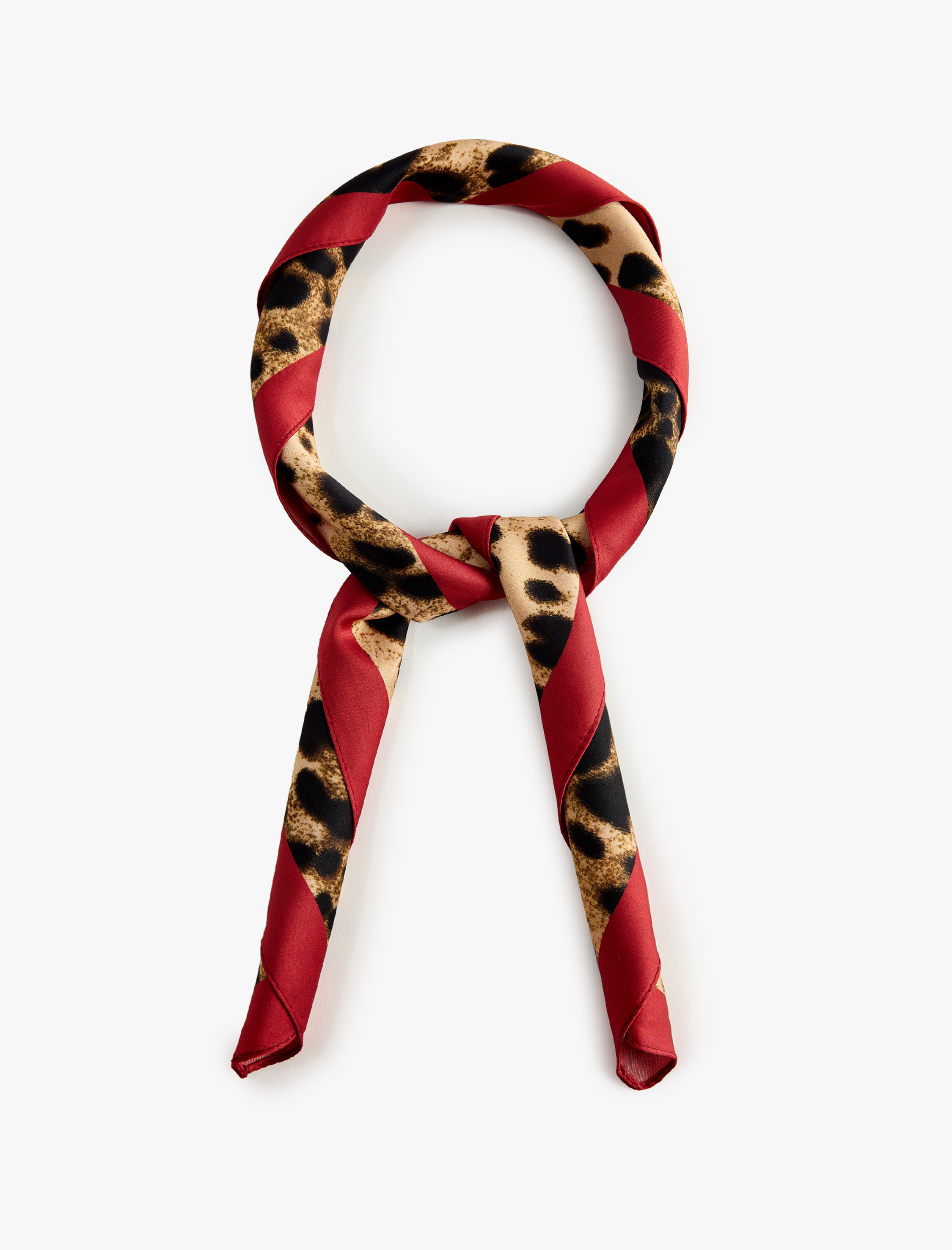  Kadın Leopar Desenli Kare Fular Bandana