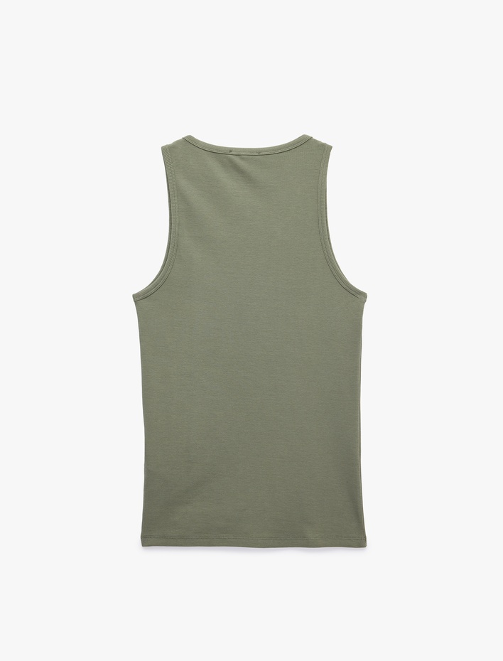  Kolsuz Pamuklu Bisiklet Yaka Slim Fit Atlet