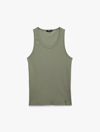 Kolsuz Pamuklu Bisiklet Yaka Slim Fit Atlet