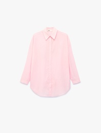 Koton X Sibil Çetinkaya - Pamuklu Uzun Kollu Arkası Hibiskus Çiçek Baskılı Gömlek Plaj Elbisesi