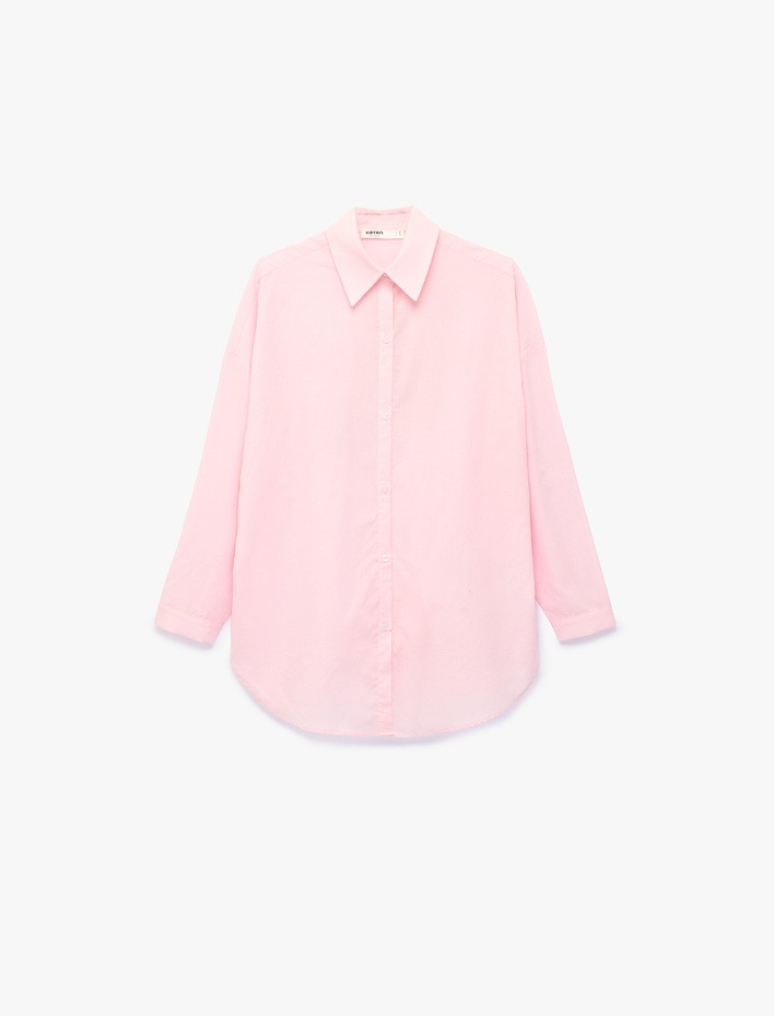  Koton X Sibil Çetinkaya - Pamuklu Uzun Kollu Arkası Hibiskus Çiçek Baskılı Gömlek Plaj Elbisesi