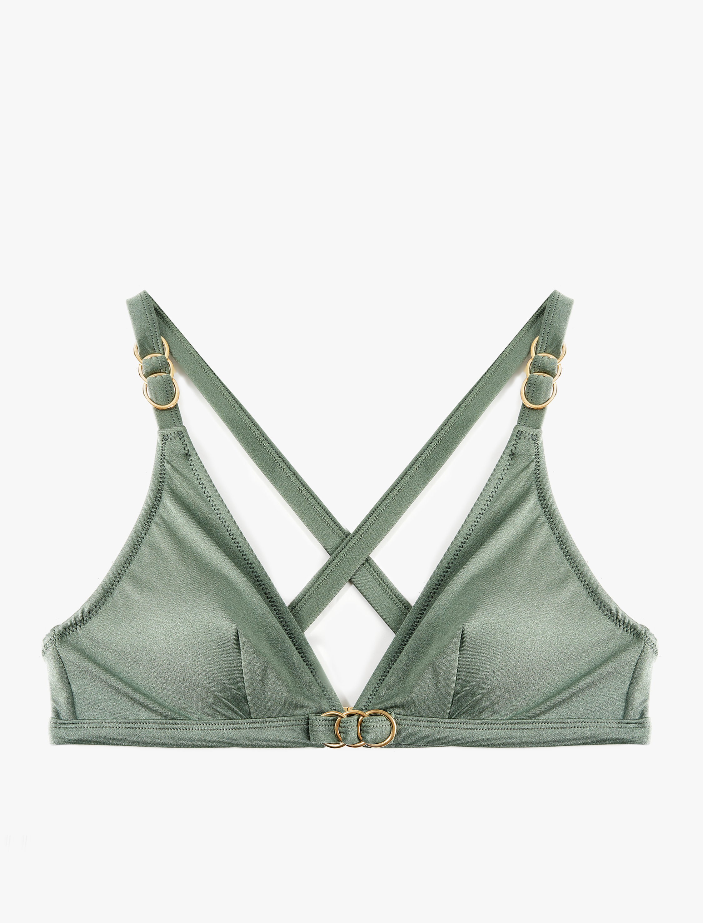   Aksesuarlı Çapraz Askılı Bikini Üstü