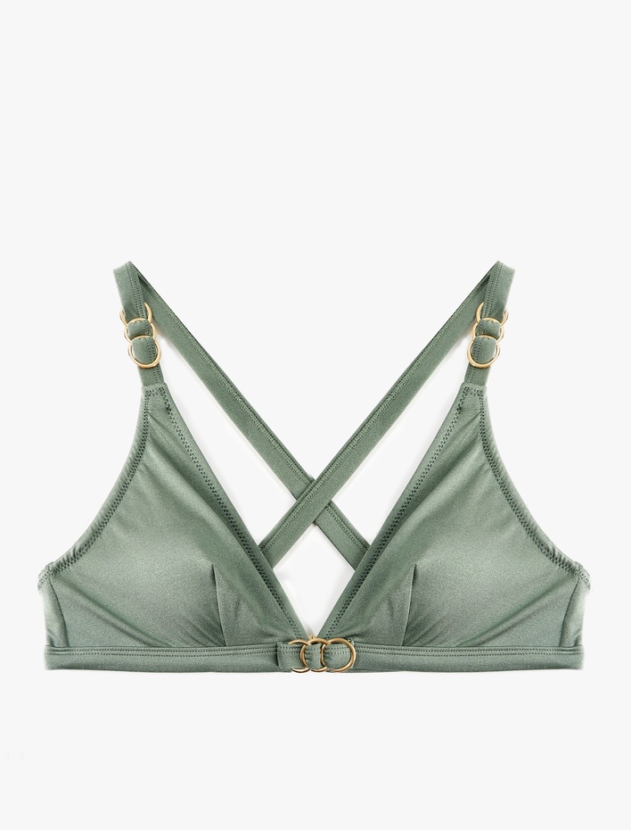  Aksesuarlı Çapraz Askılı Bikini Üstü
