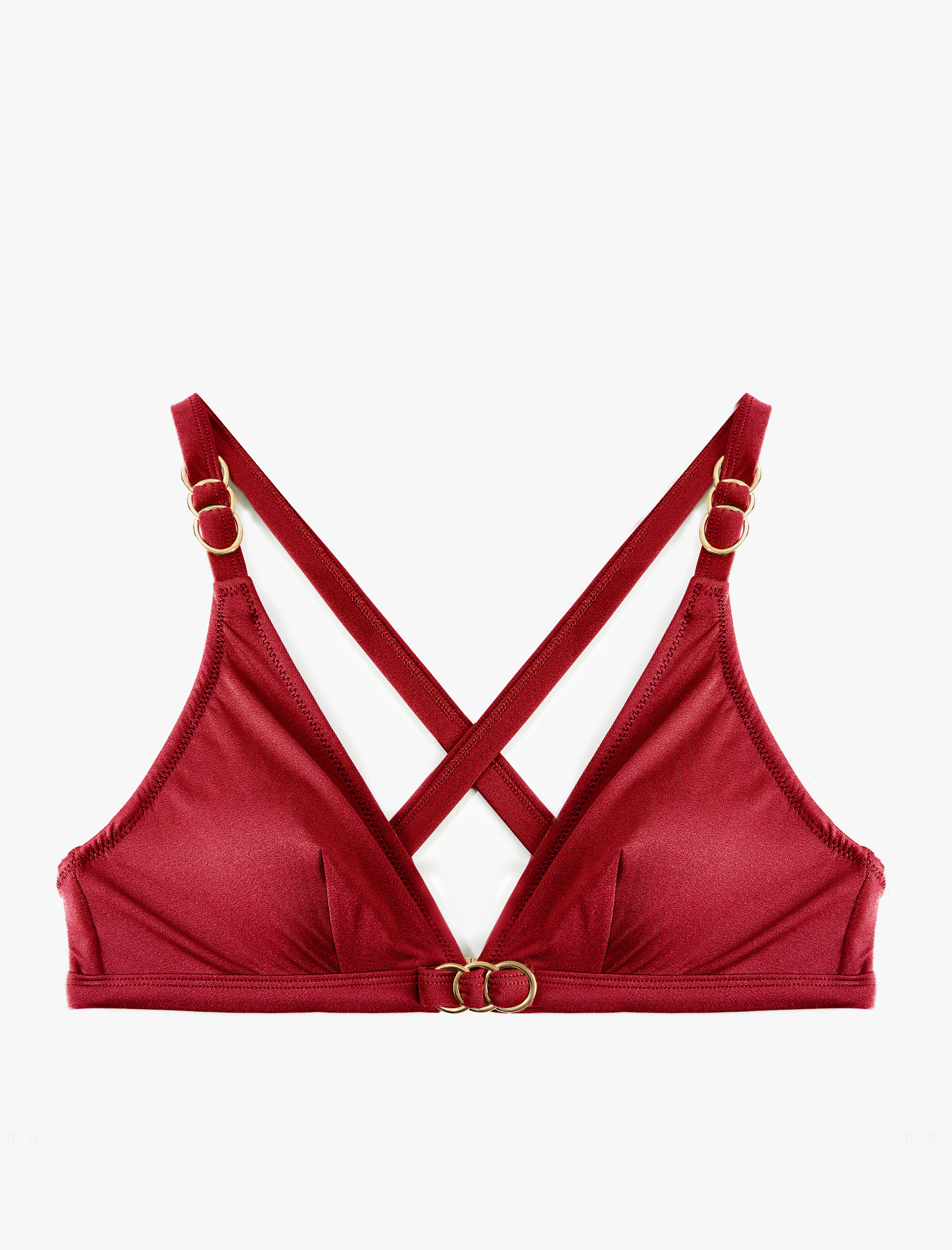   Aksesuarlı Çapraz Askılı Bikini Üstü