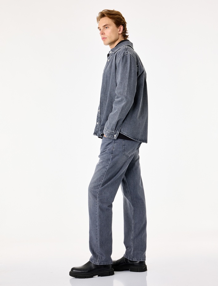  Pamuklu Normal Bel Cepli Vintage Straight Fit Jean Pantolon