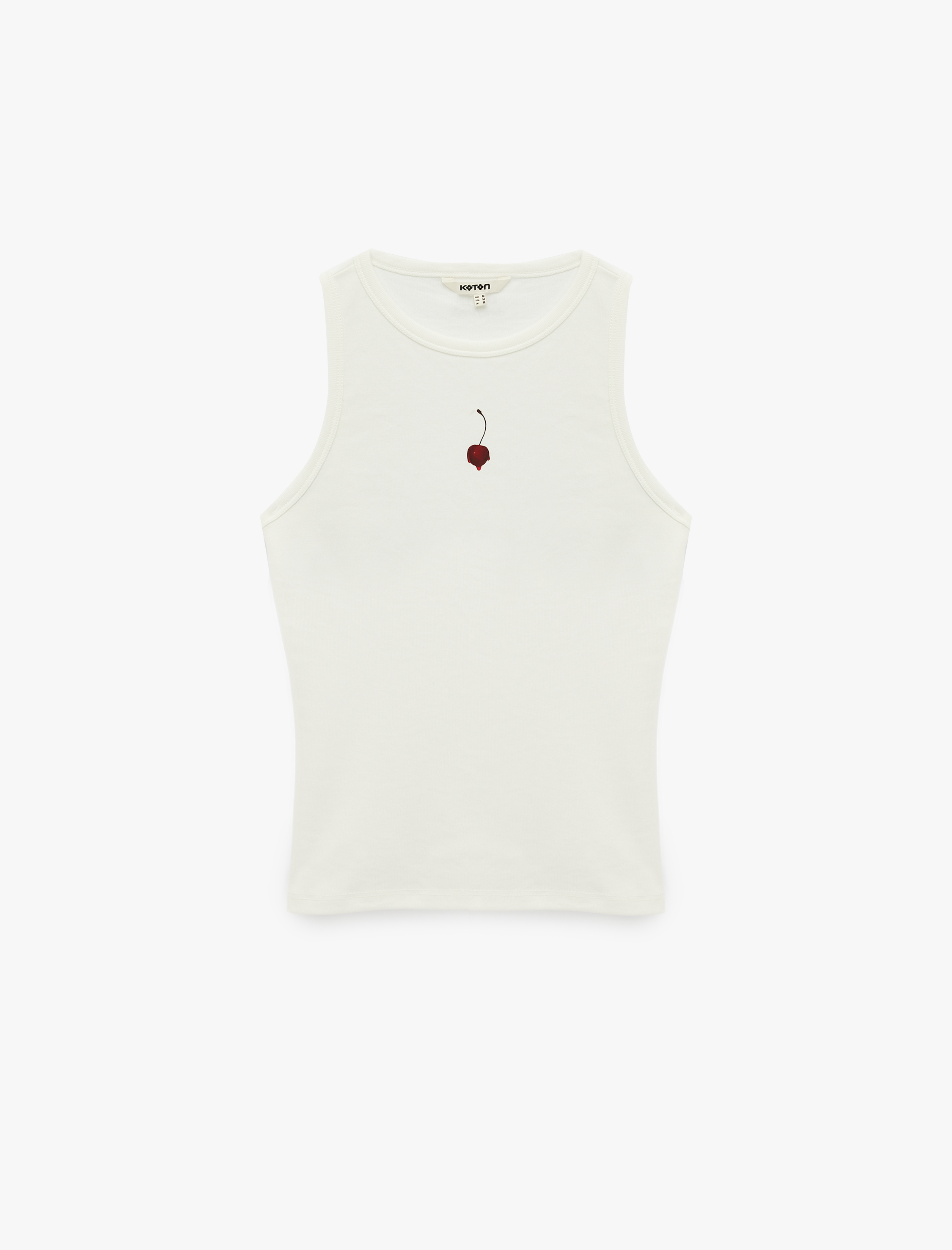   Koton X Sibil Çetinkaya - Pamuklu Halter Yaka Kolsuz Kiraz Baskılı Top