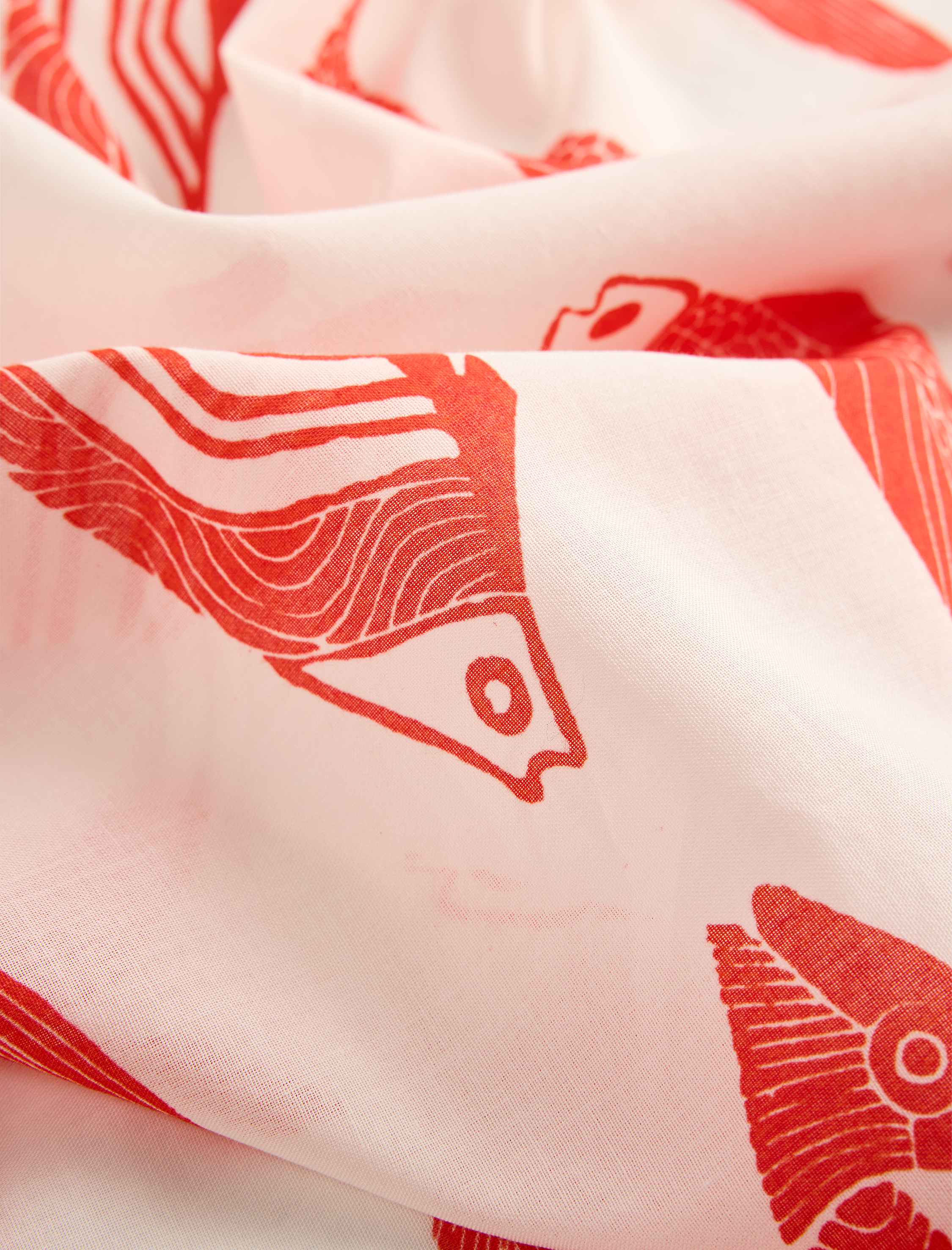  Kadın Pamuklu Balık Desenli Kare Fular Bandana