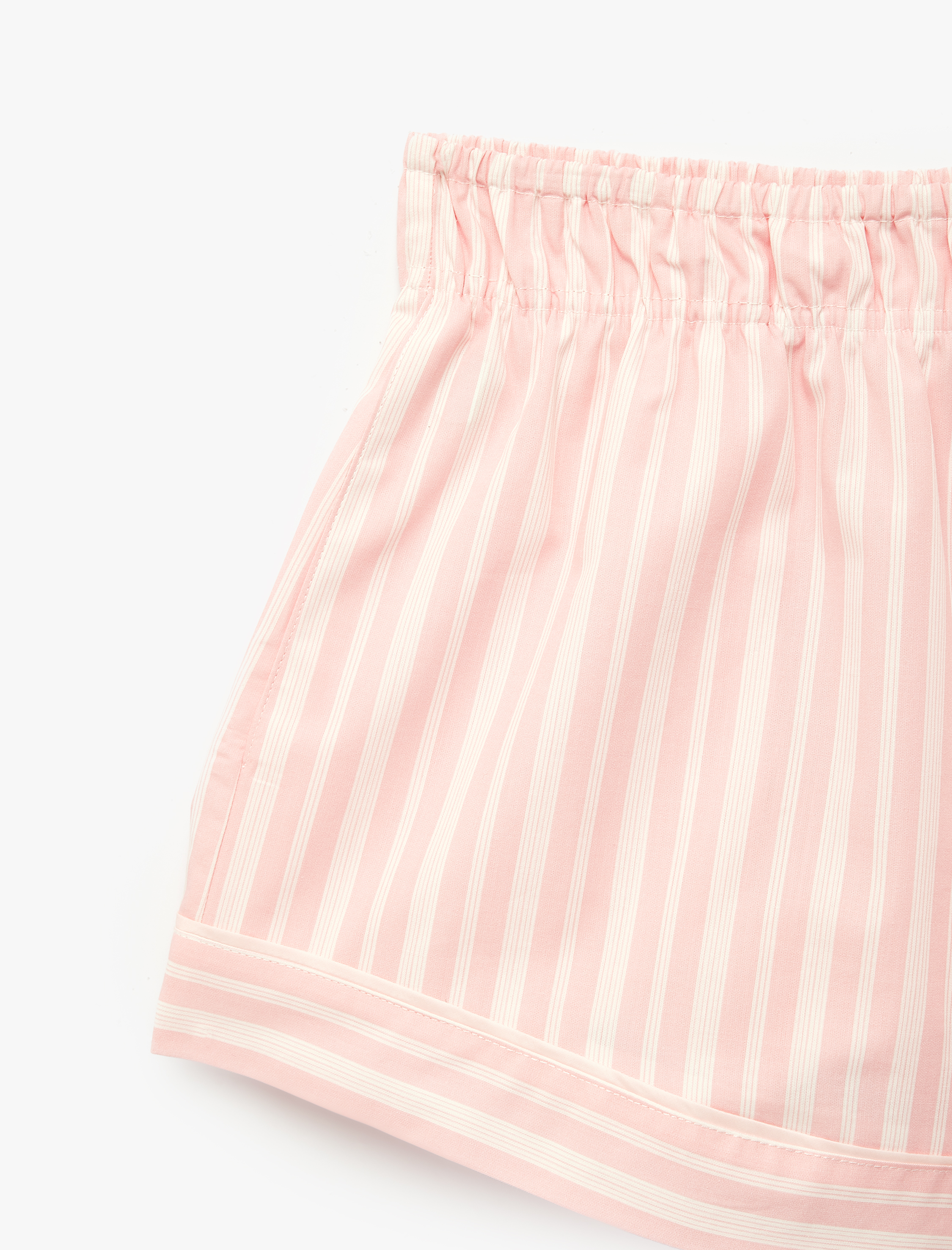   Pamuklu Rahat Kalıp Poplin Çizgili Şort Pijama Altı