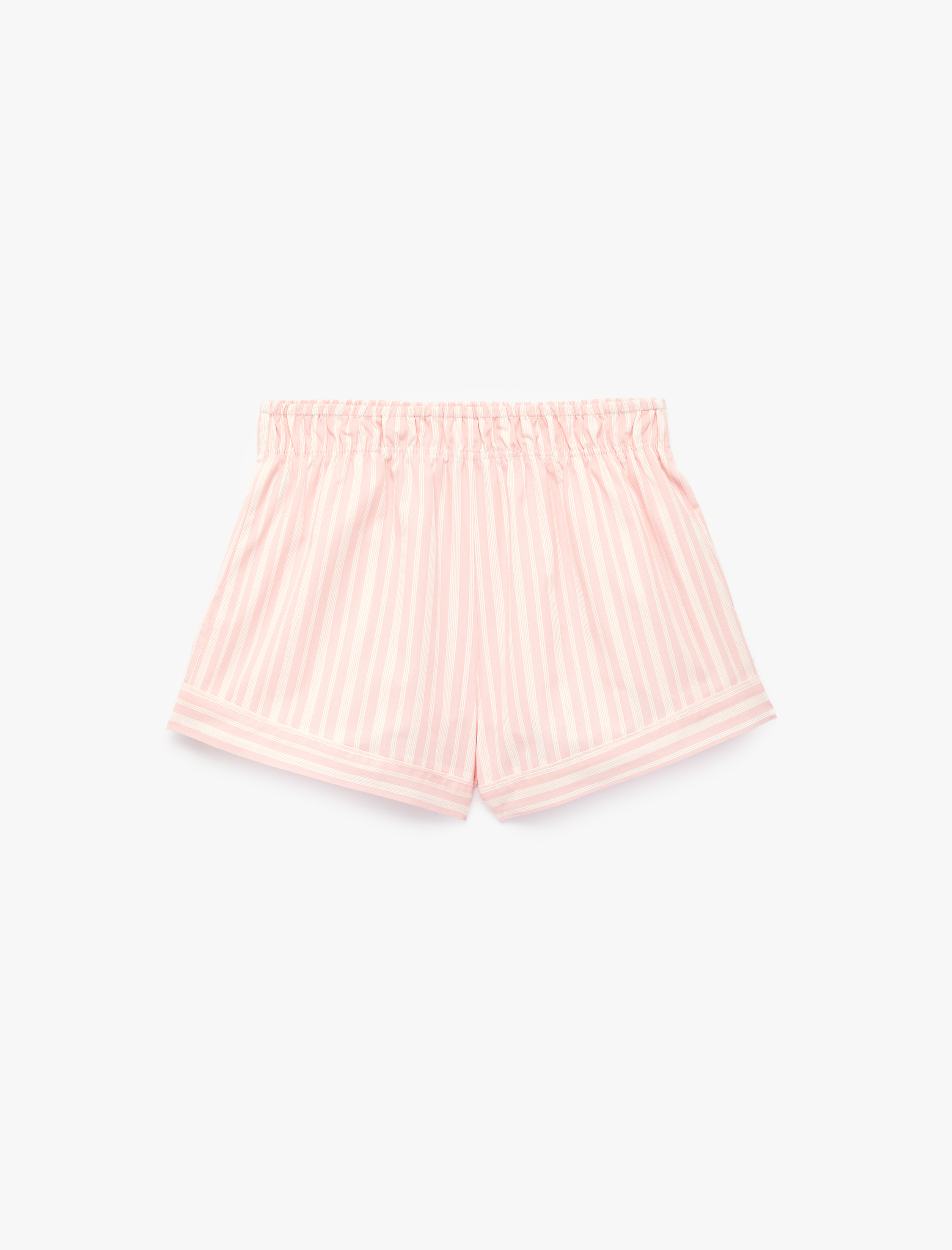   Pamuklu Rahat Kalıp Poplin Çizgili Şort Pijama Altı