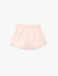 Pamuklu Rahat Kalıp Poplin Çizgili Şort Pijama Altı