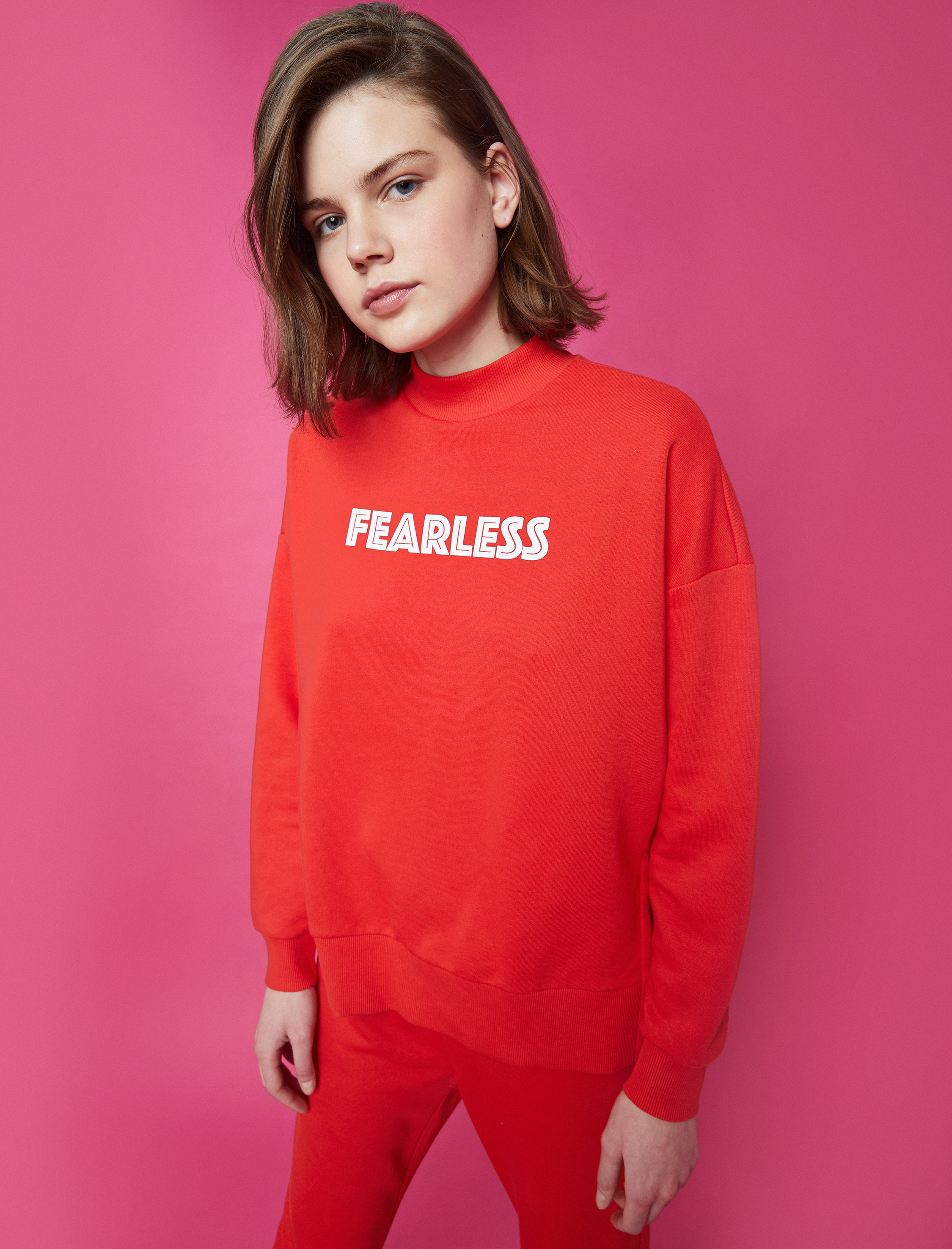   Yazılı Sweatshirt Pamuklu