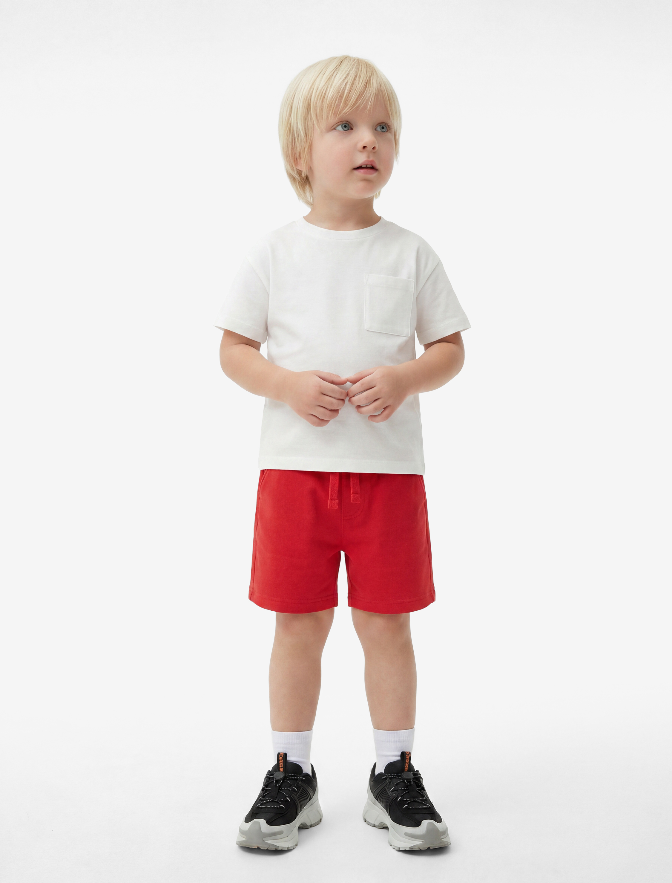 Erkek Bebek Pamuklu Beli Bağcıklı Basic Gabardin Şort