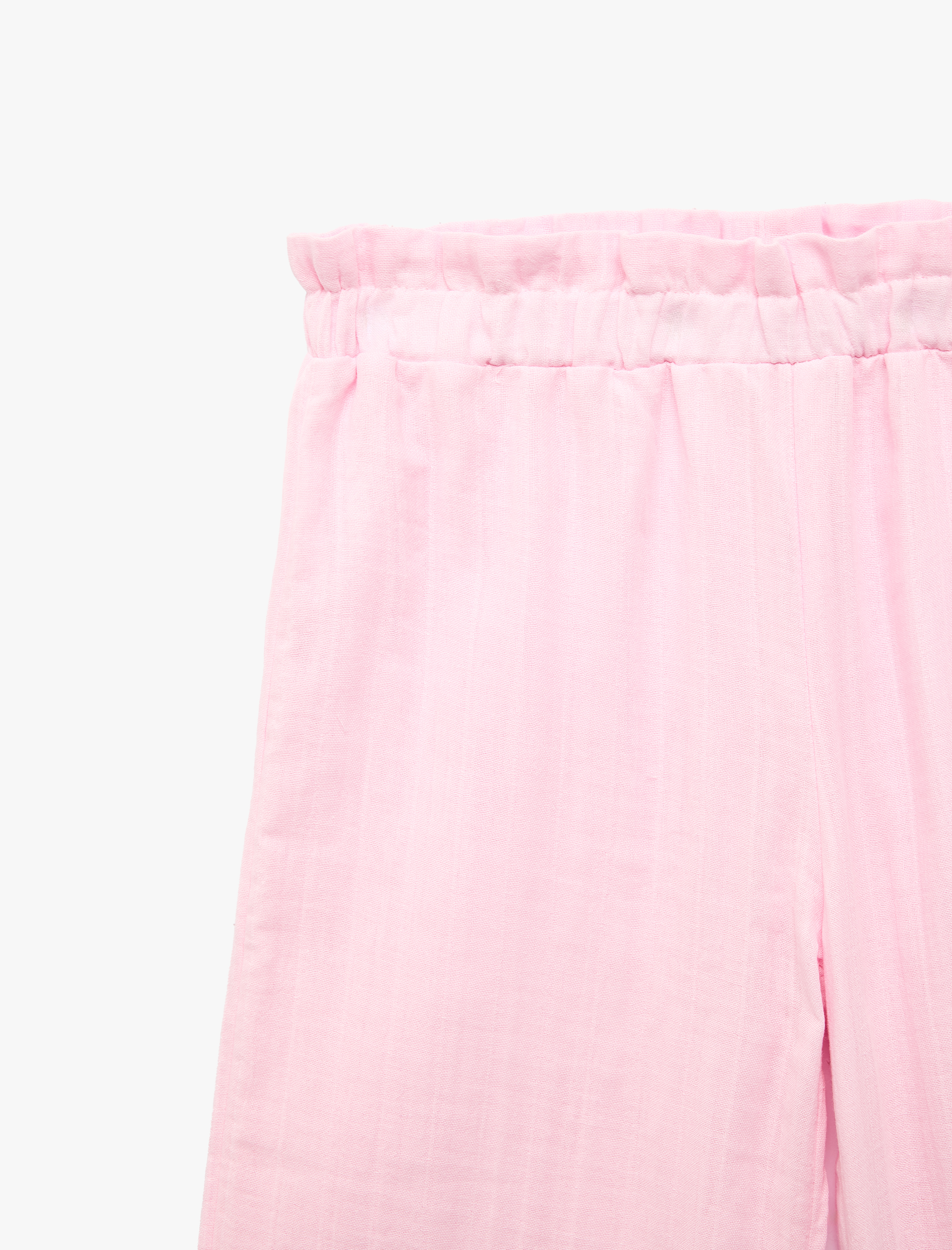  Kız Bebek Pamuklu Beli Lastikli Müslin Geniş Paça Pantolon