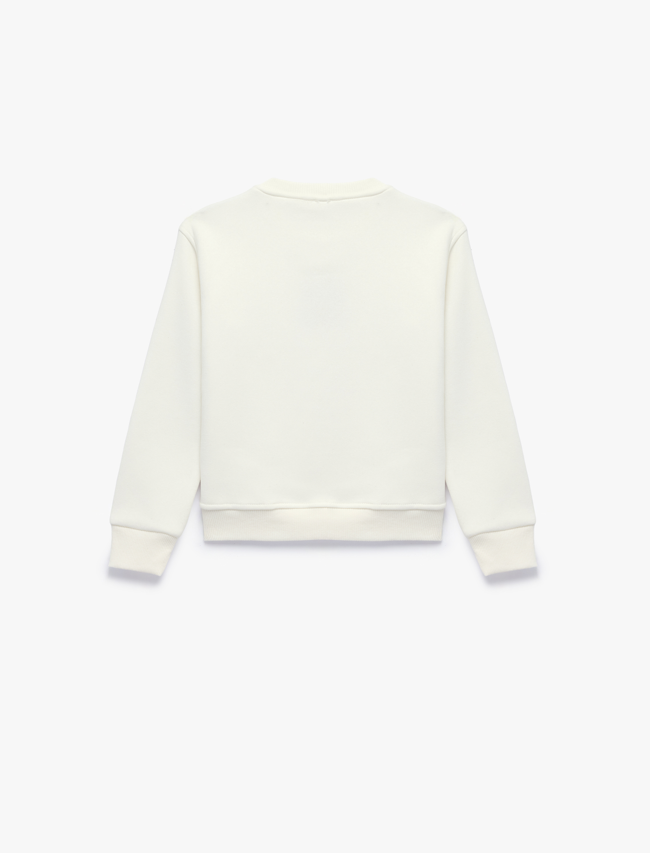  Kız Çocuk Ayıcık Baskılı Uzun Kollu Bisiklet Yaka Sweatshirt