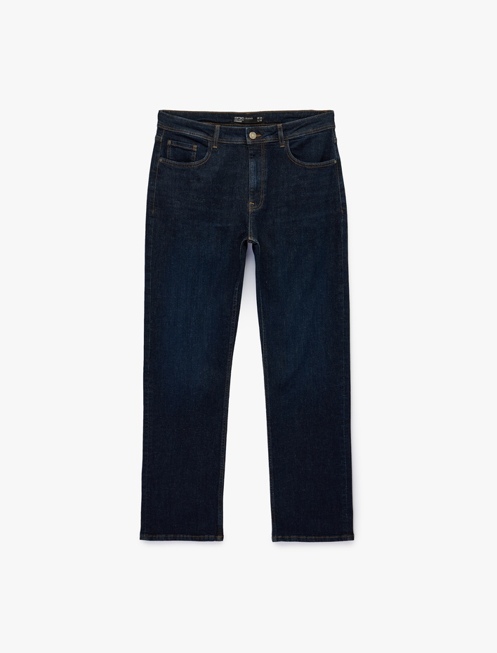  Normal Bel Pamuklu Straight Fit Jean Pantolon - Mark Jean