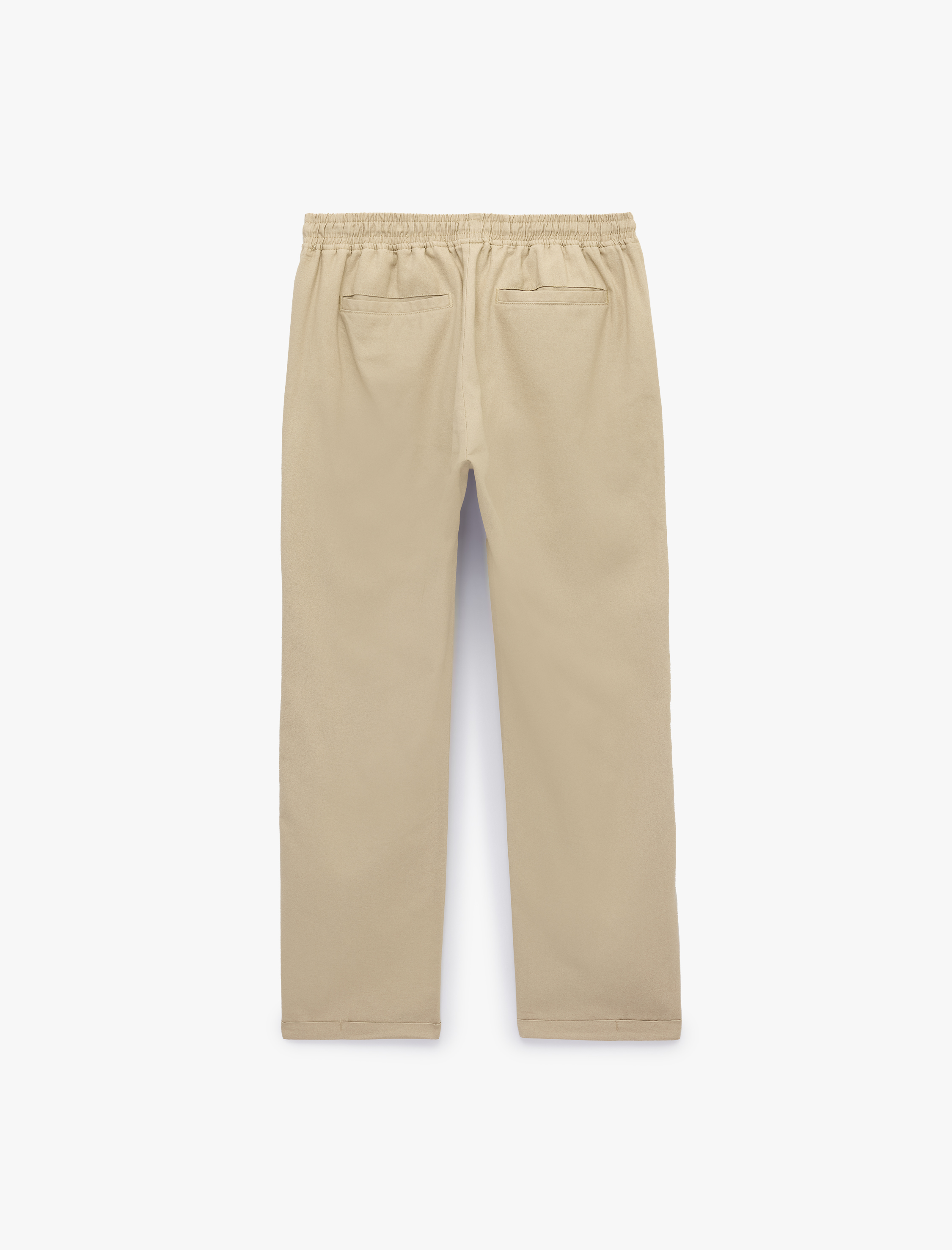   Slim Fit Keten Karışımlı Cepli Beli Lastikli Bağcıklı Pantolon