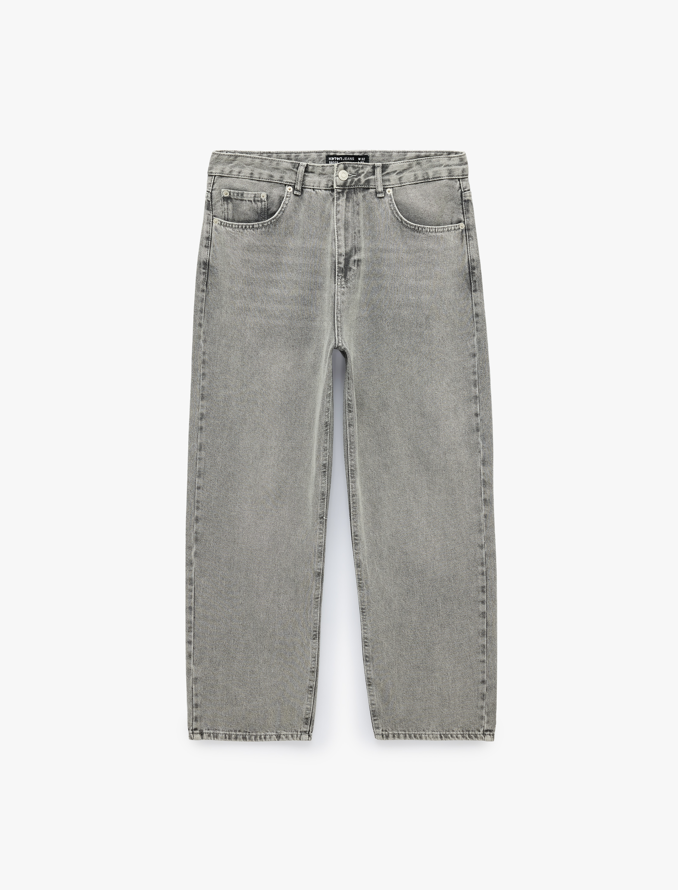   Bol Normal Bel Oversize Pamuklu Baggy Jean Pantolon