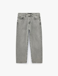 Bol Normal Bel Oversize Pamuklu Baggy Jean Pantolon