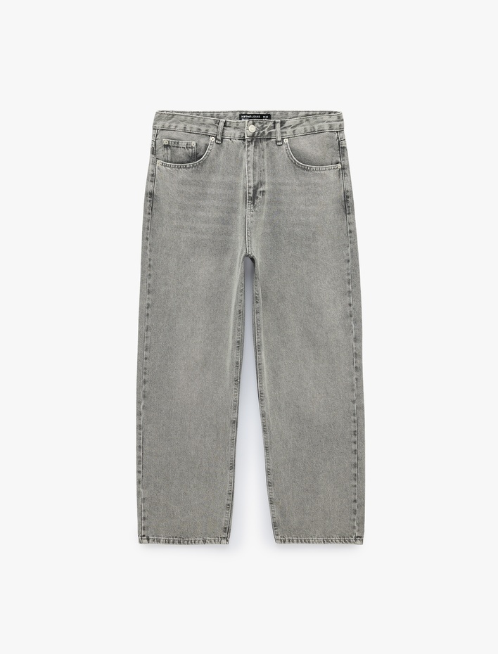  Bol Normal Bel Oversize Pamuklu Baggy Jean Pantolon
