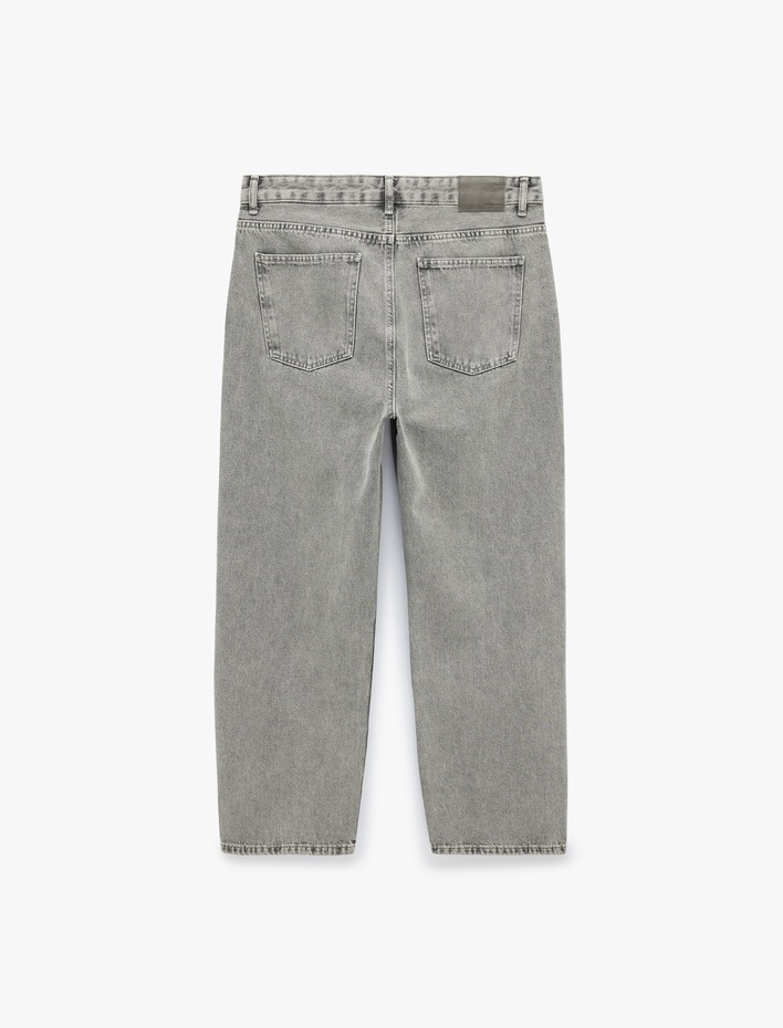  Bol Normal Bel Oversize Pamuklu Baggy Jean Pantolon