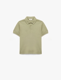 Pamuklu Kısa Kollu Basic Polo Yaka Tişört