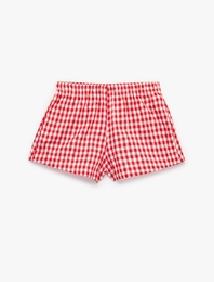Beli Lastikli Rahat Kalıp Pötikareli Şort Pijama Altı