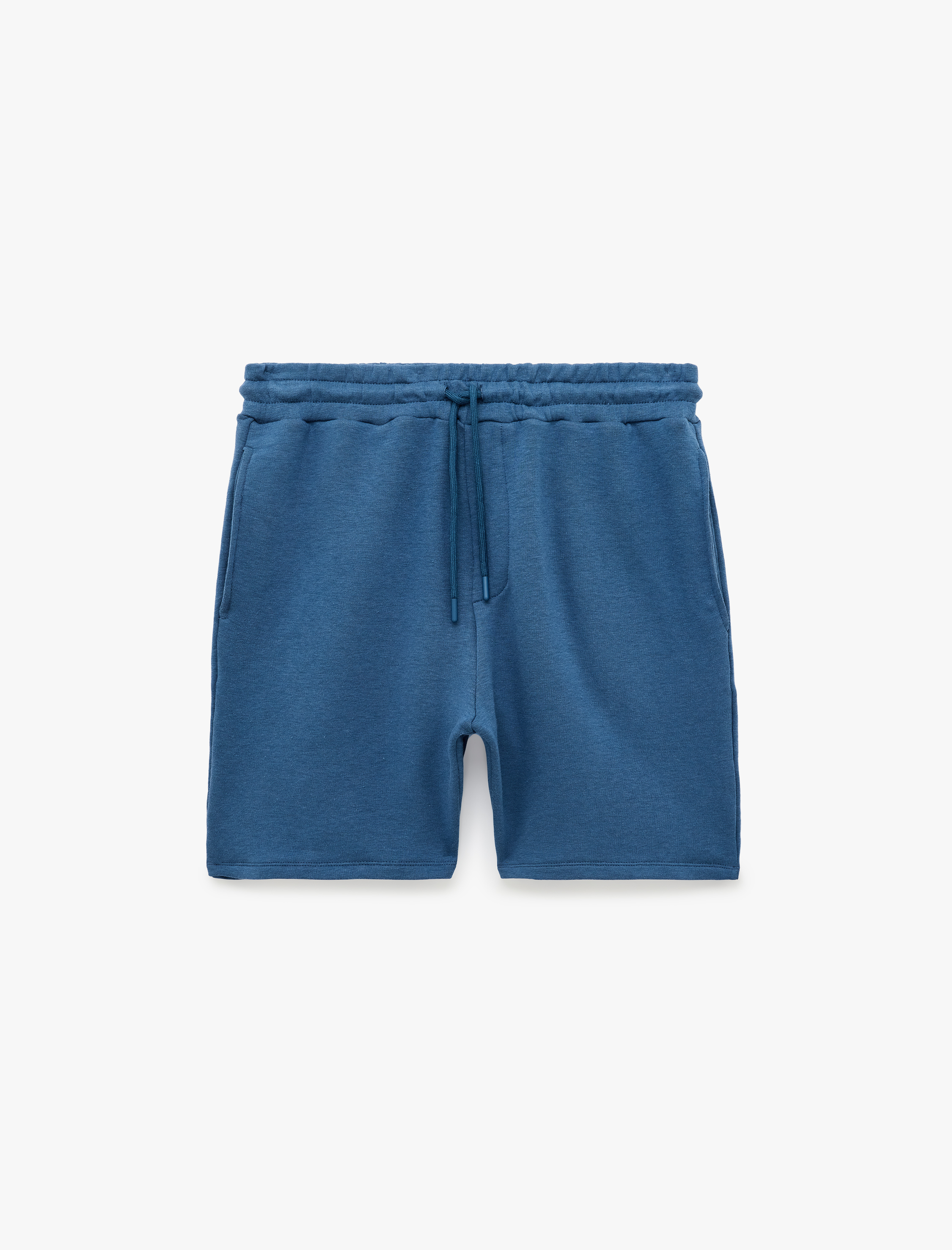   Modal Karışımlı Cepli Straight Fit Beli Bağcıklı Spor Şort