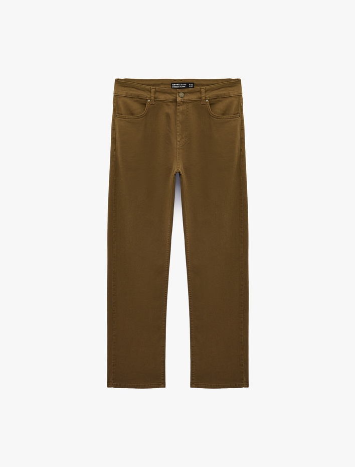  Normal Bel Pamuklu Cepli Straight Fit Jean Pantolon - Mark Jean
