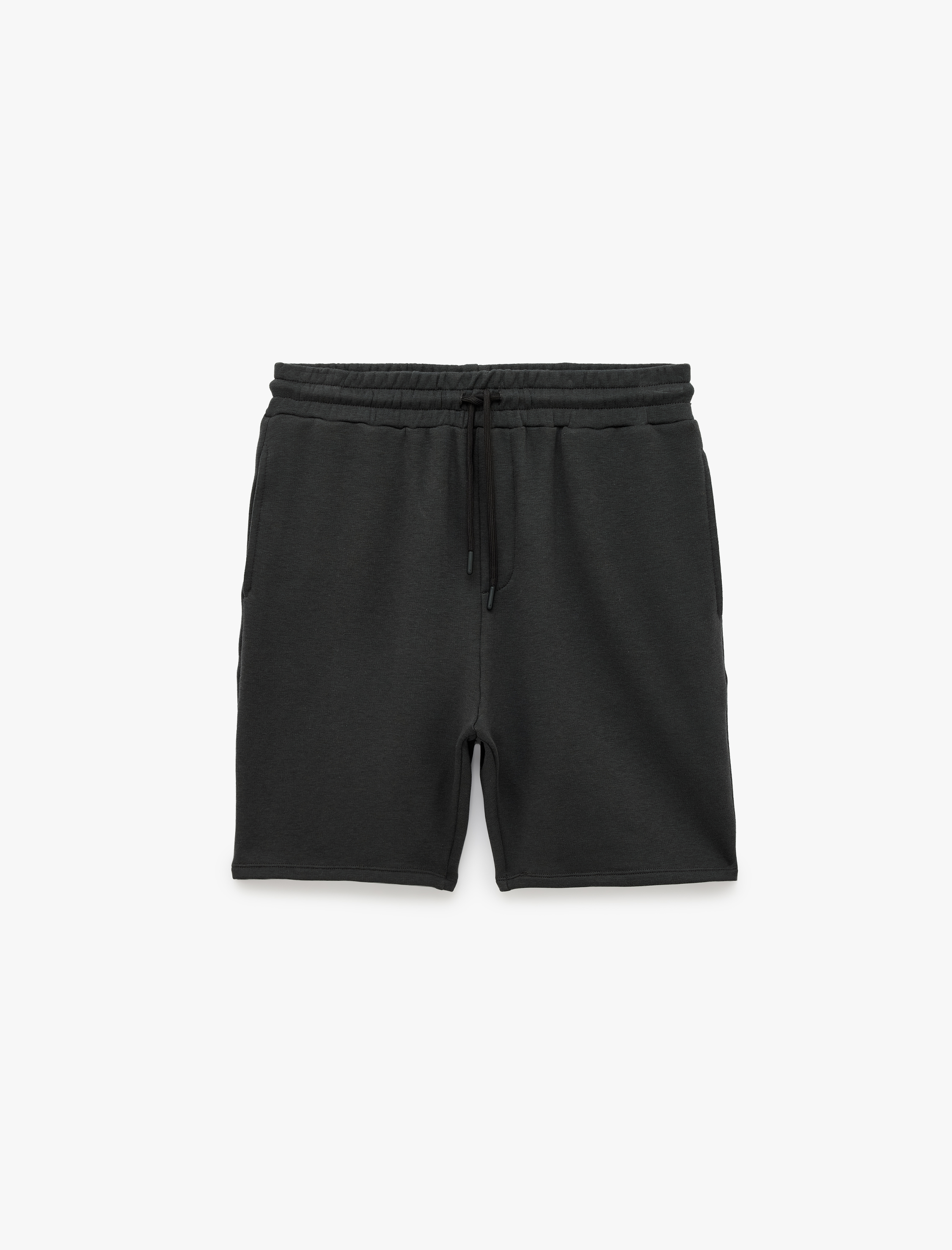   Modal Karışımlı Cepli Straight Fit Beli Bağcıklı Spor Şort