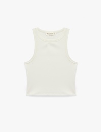 Pamuklu Slim Fit Kaşkorse Bisiklet Yaka Kolsuz Atlet