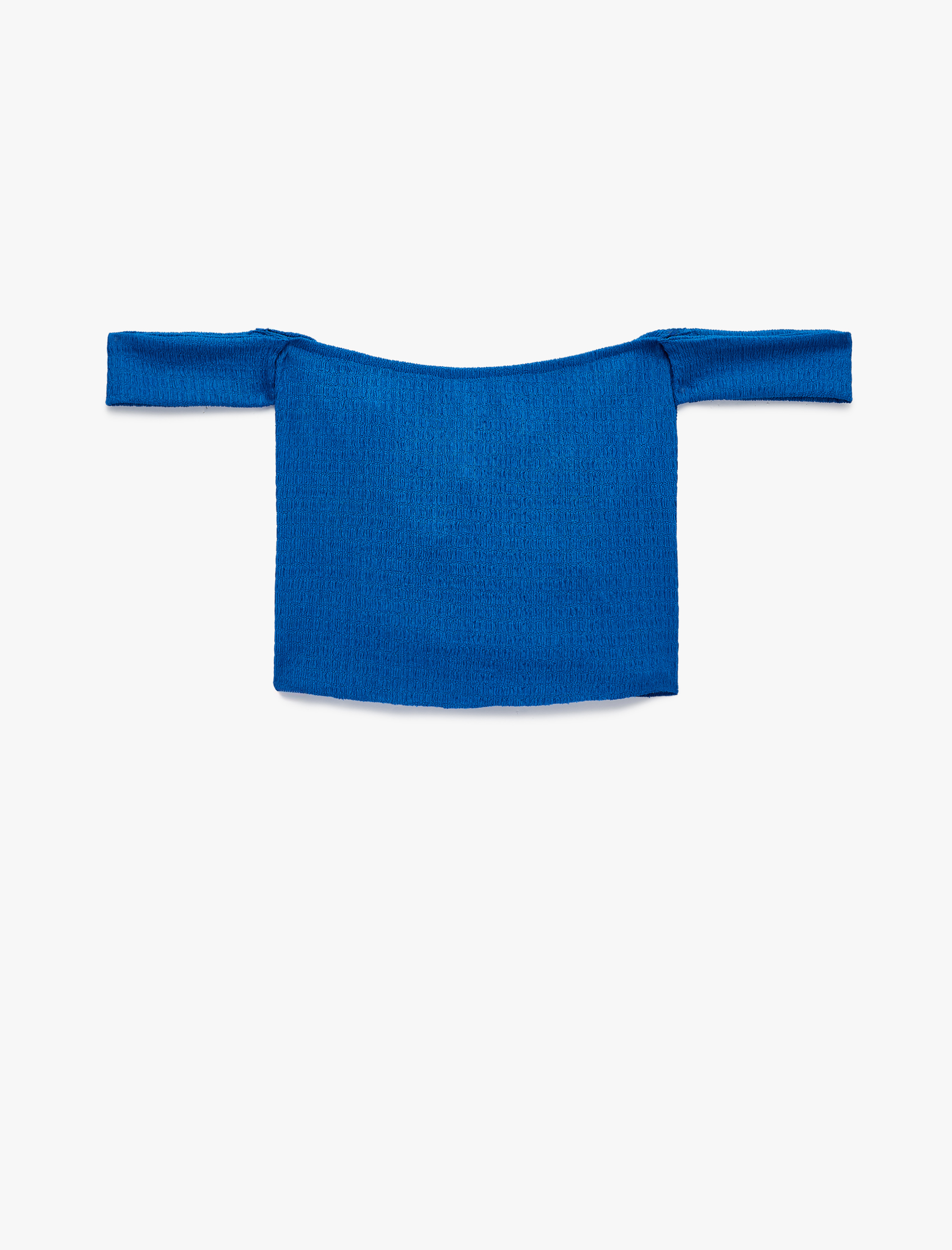   Koton X Şahika Ercümen - Bürümcük Kumaş Kalp Yaka Düğüm Detaylı Omzu Açık Crop Top