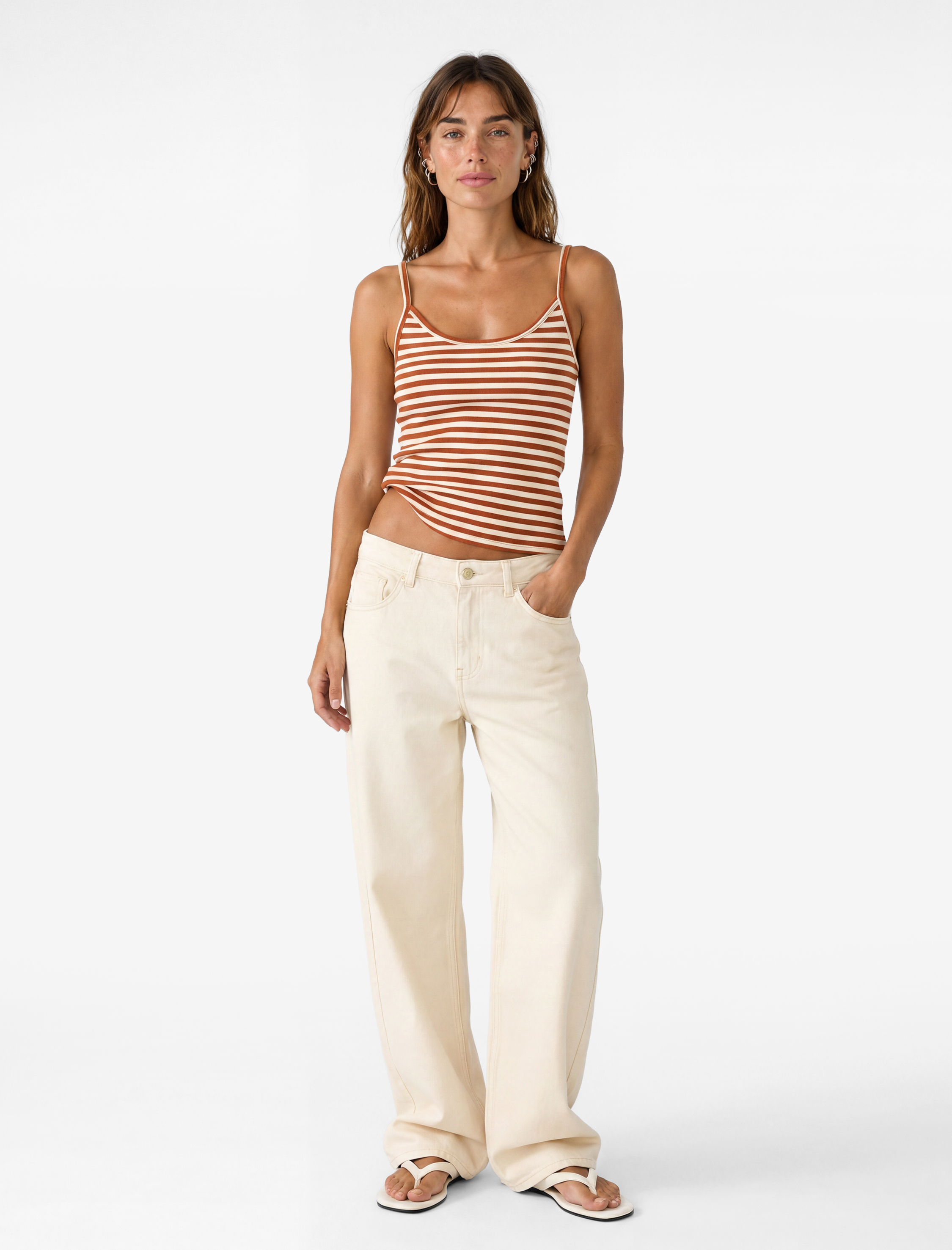   Koton X Şahika Ercümen - Slim Fit Askılı Çizgili Atlet Bluz