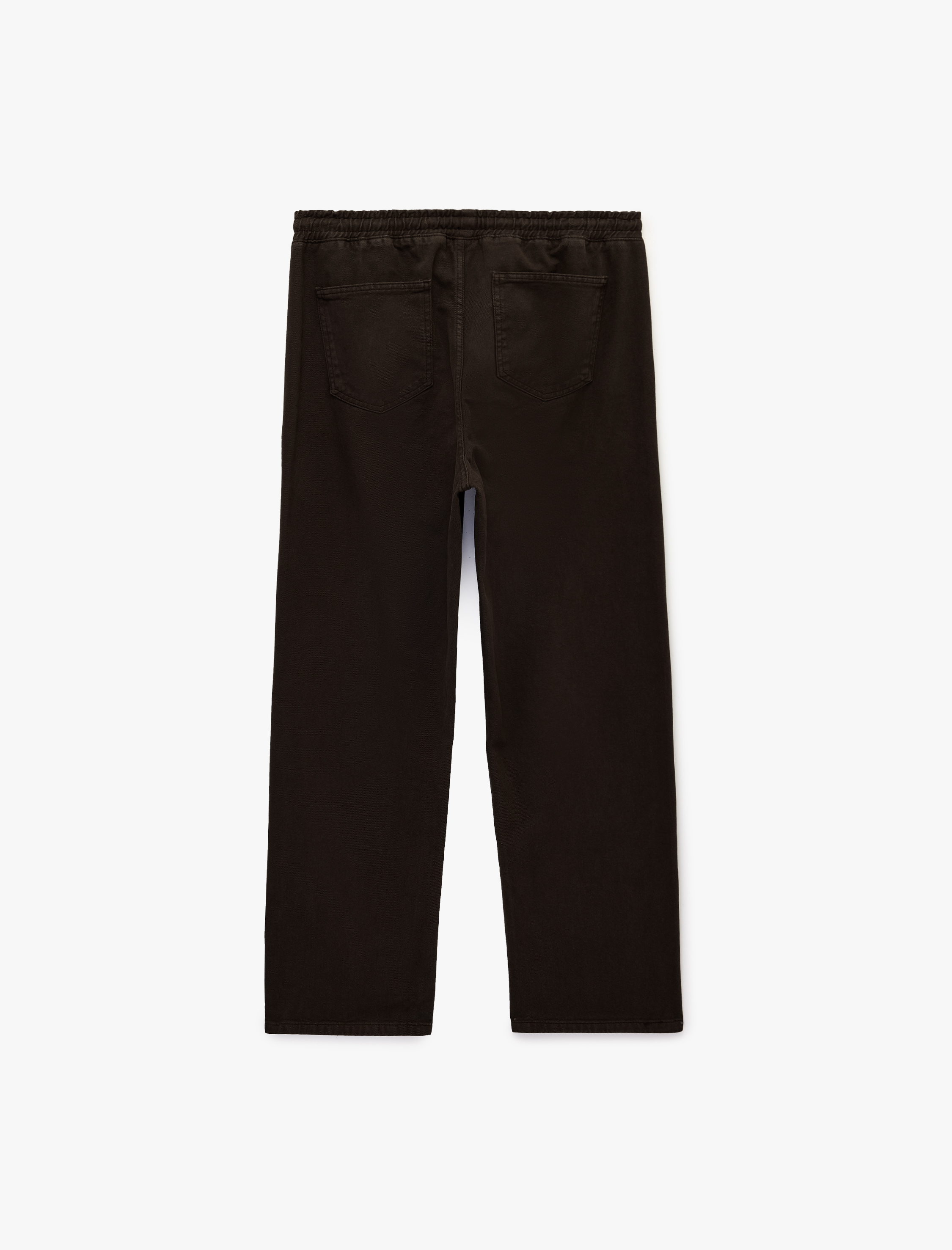   Pamuklu Cepli Bol Kalıp Beli Bağcıklı Jean Pantolon