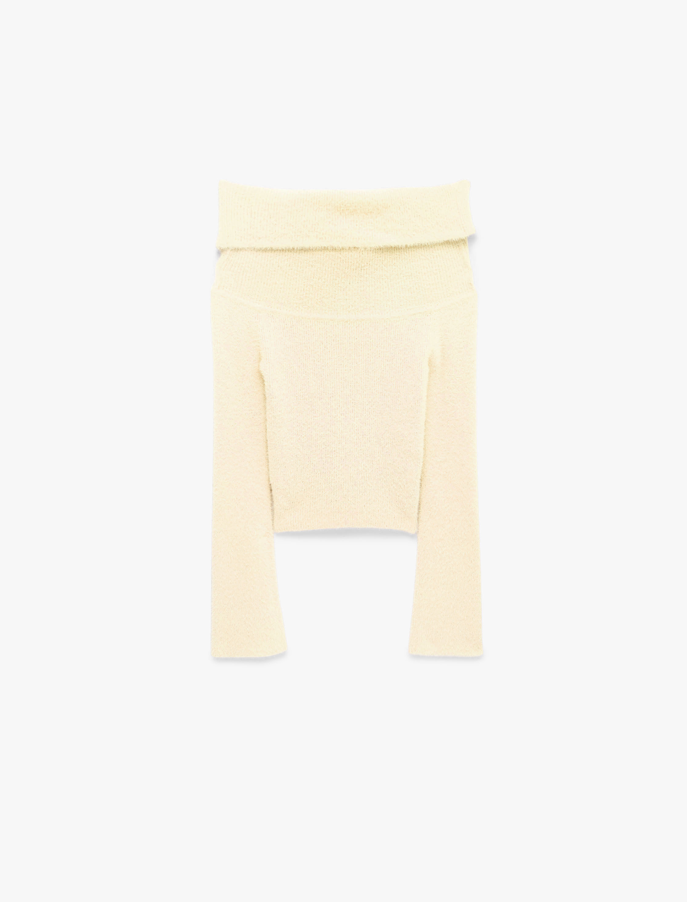   Uzun Kollu Slim Fit Omzu Açık Triko Kazak