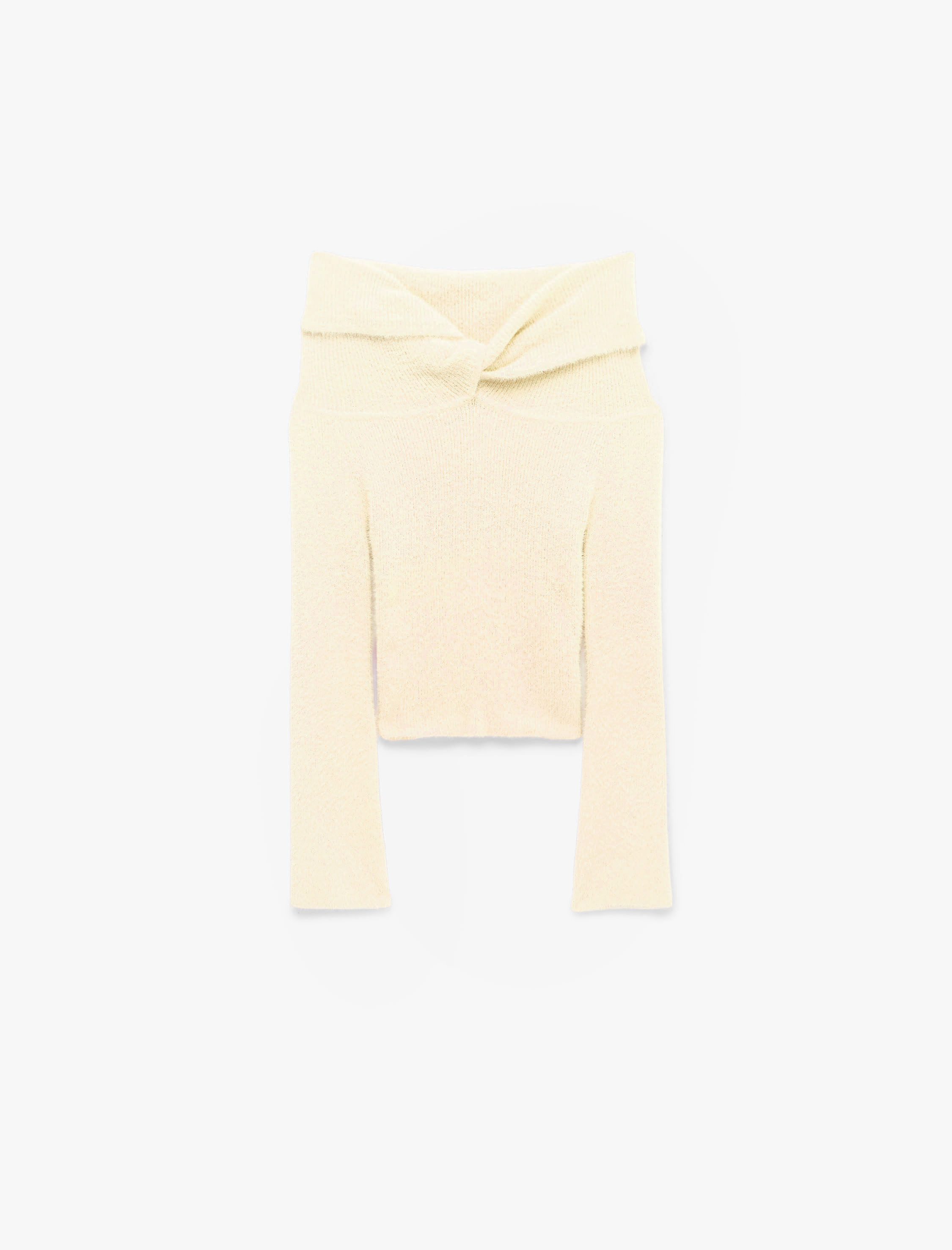   Uzun Kollu Slim Fit Omzu Açık Triko Kazak