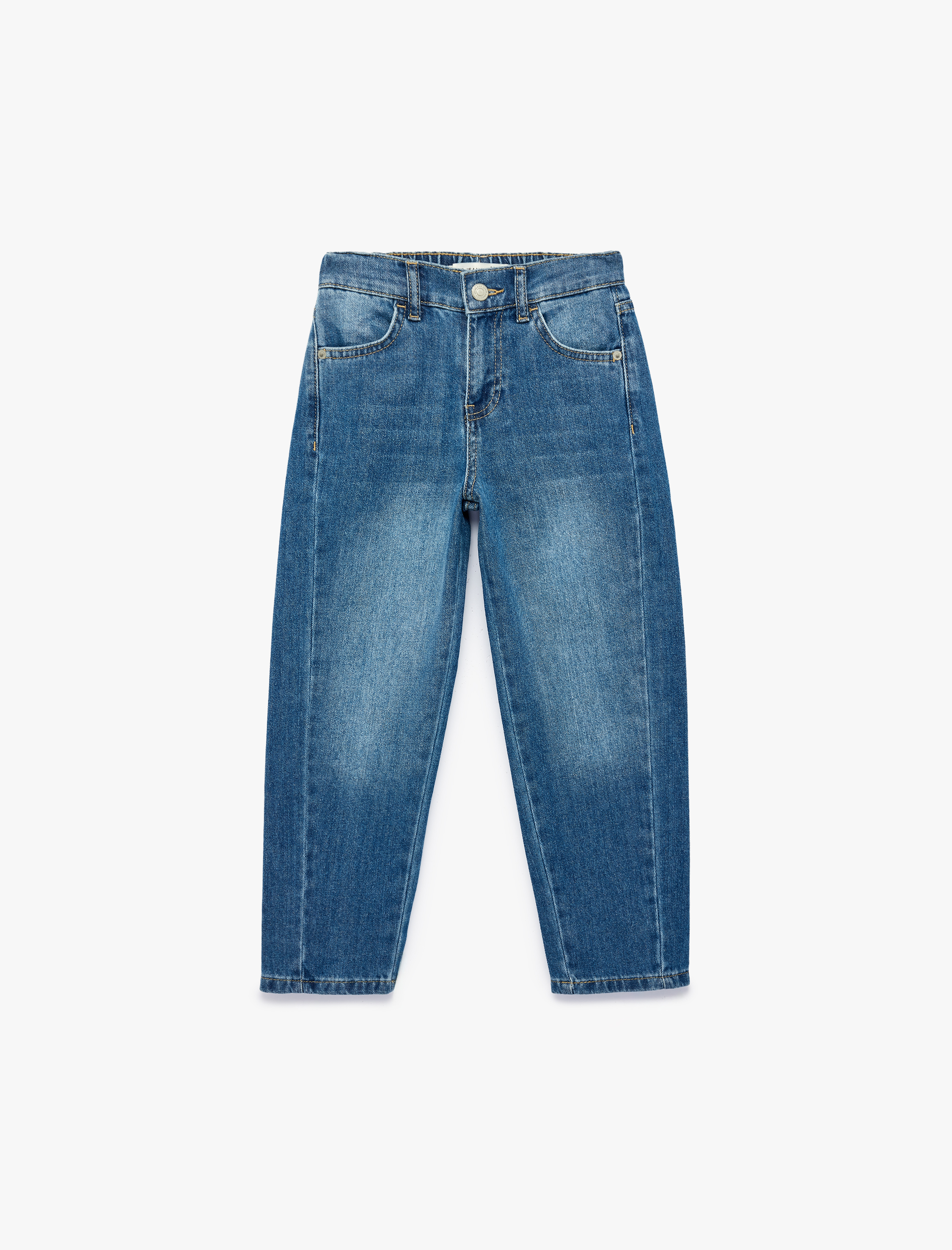  Erkek Çocuk Pamuklu Cep Detaylı Rahat Kesim Denim Pantolon