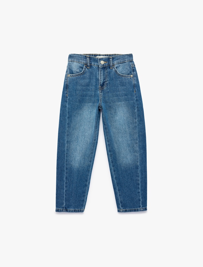 Erkek Çocuk Pamuklu Cep Detaylı Rahat Kesim Denim Pantolon