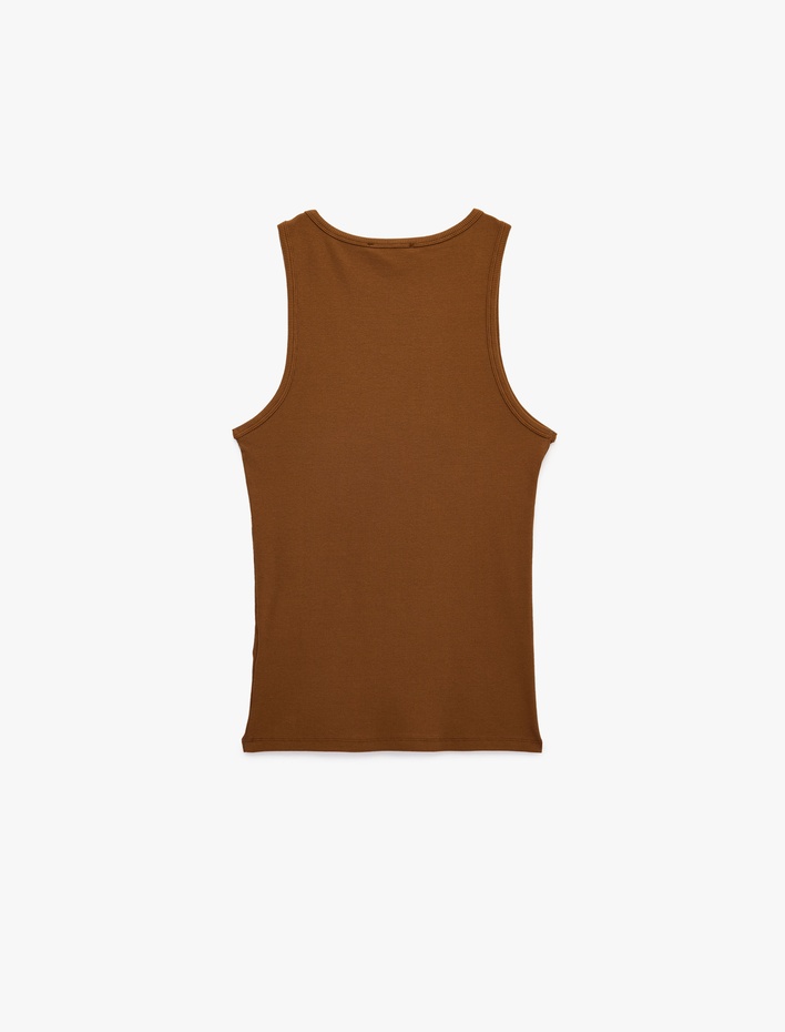  Kolsuz Pamuklu Bisiklet Yaka Slim Fit Atlet