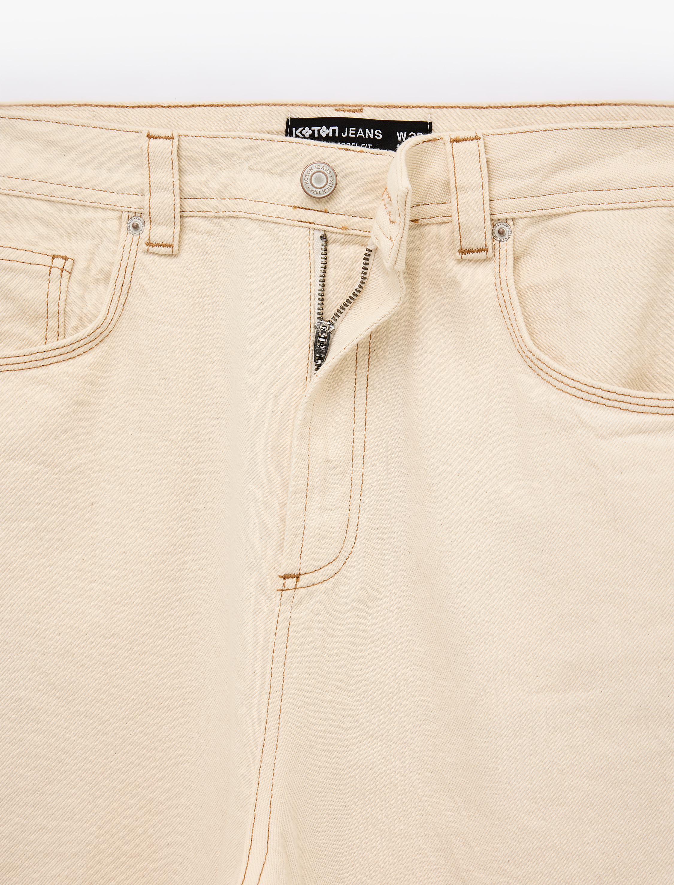   Normal Bel Pamuklu Cepli Rahat Kalıp Barrel Fit Jean Pantolon