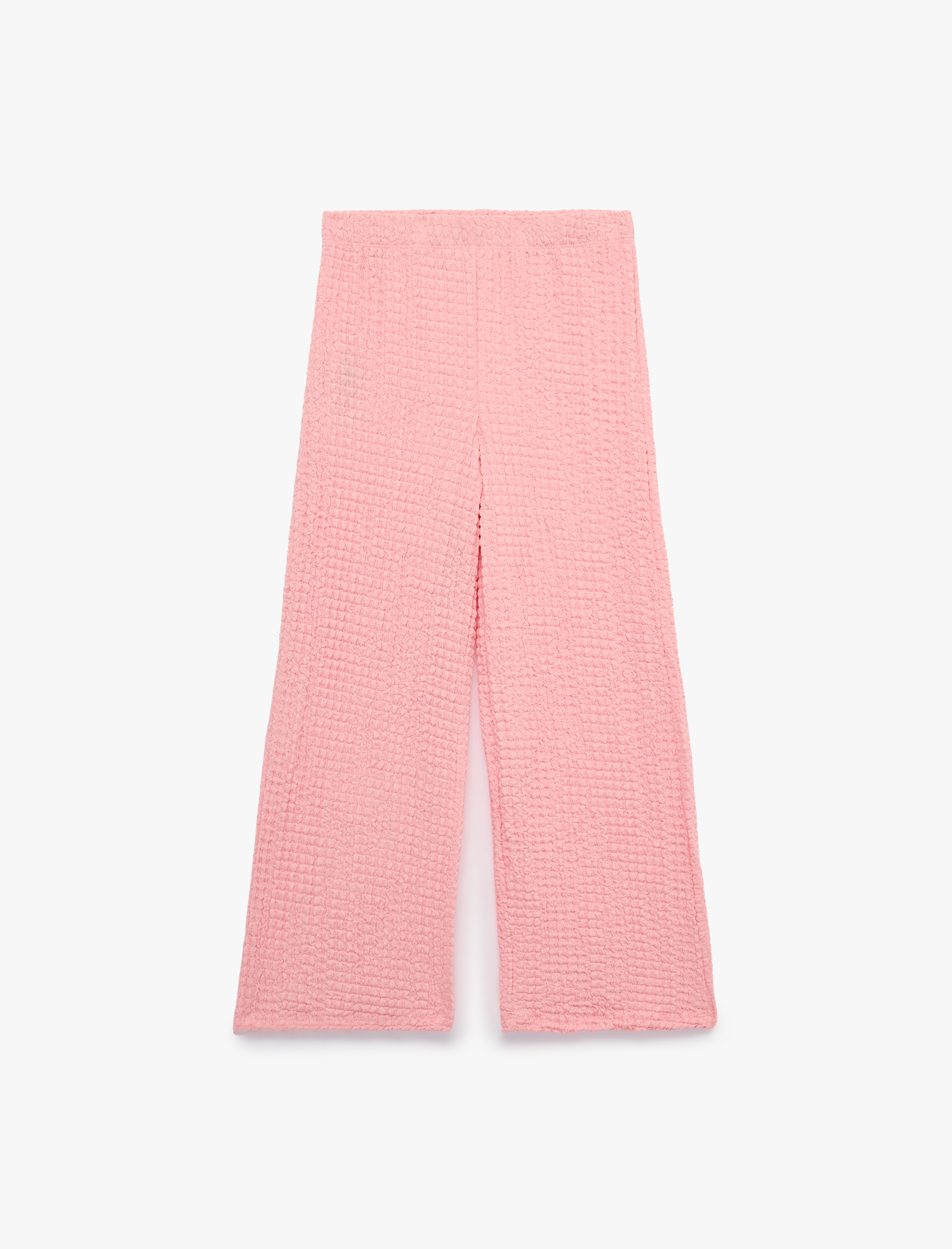  Kız Çocuk Bürümcük Kumaş Geniş Paça Pantolon