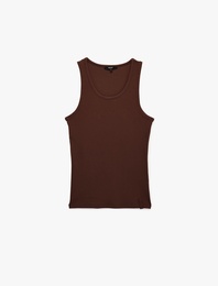 Kolsuz Pamuklu Bisiklet Yaka Slim Fit Atlet