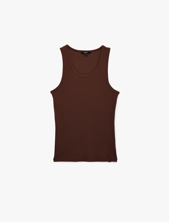  Kolsuz Pamuklu Bisiklet Yaka Slim Fit Atlet