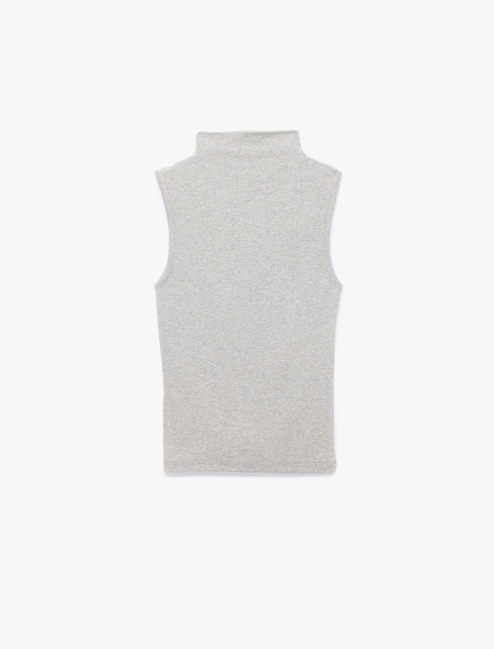  Modal Karışımlı Slim Fit Dik Yaka Kolsuz Atlet
