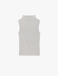 Modal Karışımlı Slim Fit Dik Yaka Kolsuz Atlet
