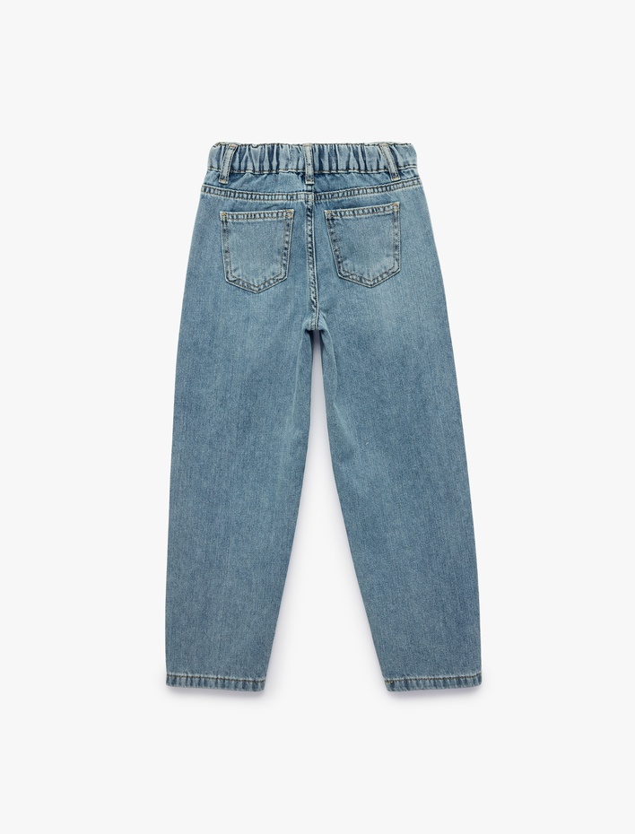 Erkek Çocuk Pamuklu Cep Detaylı Rahat Kesim Denim Pantolon