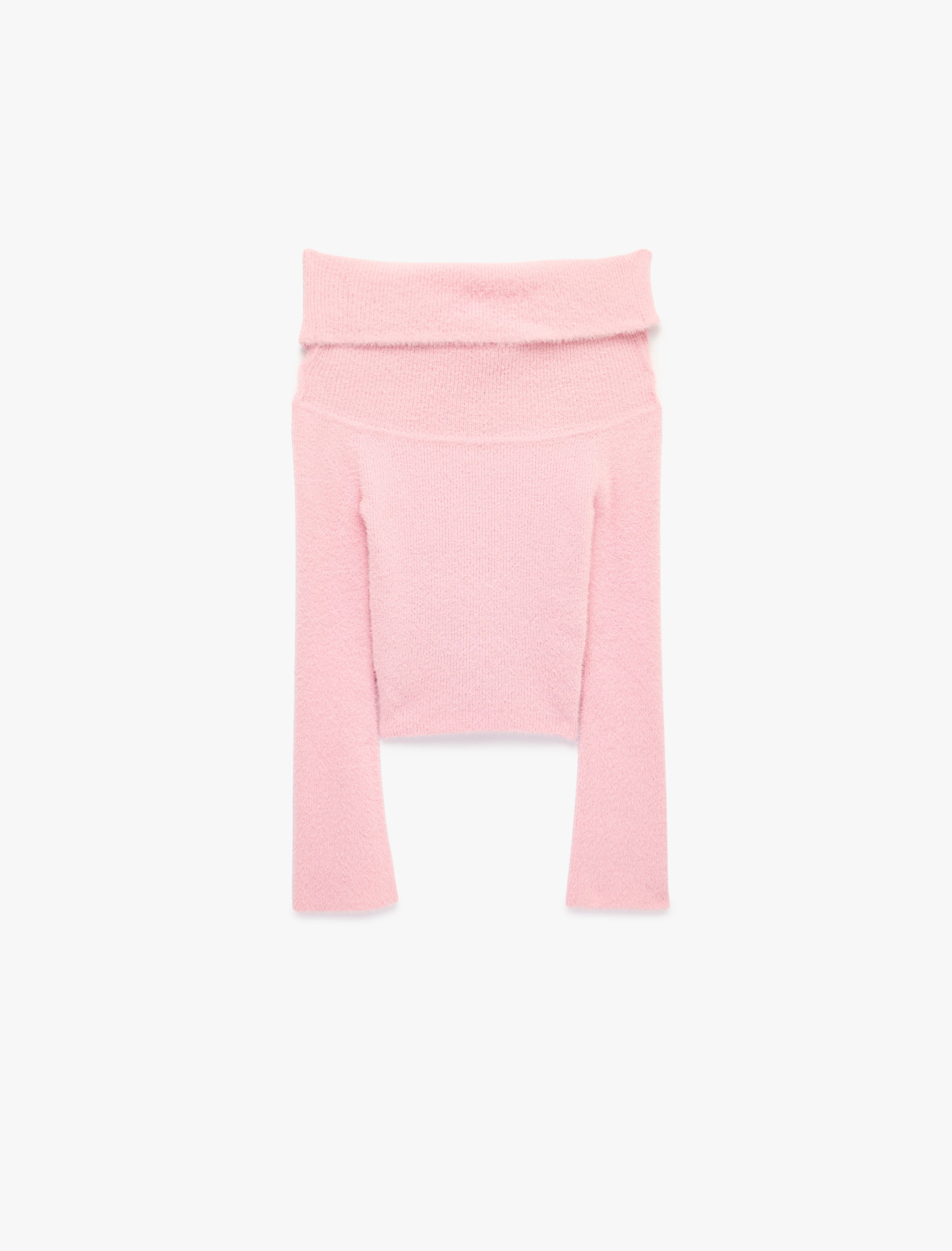   Uzun Kollu Slim Fit Omzu Açık Triko Kazak